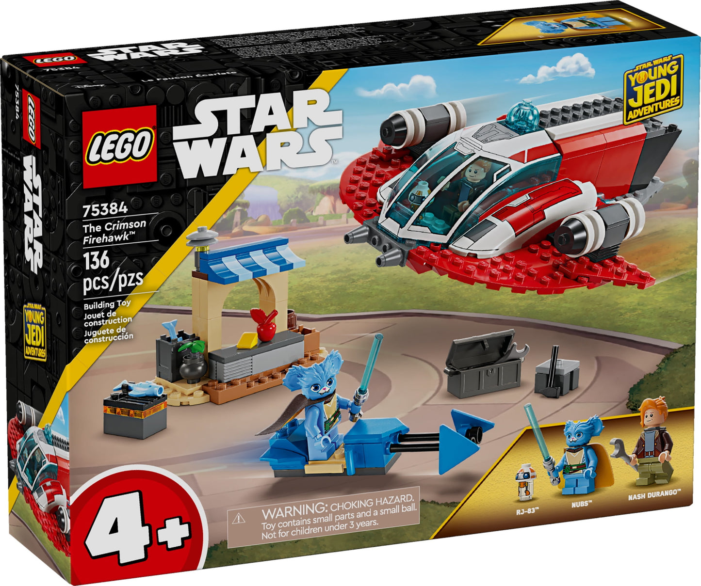 LEGO Star Wars: Young Jedi Adventures The Crimson Firehawk, Kids’ Starter Set, Buildable Toy