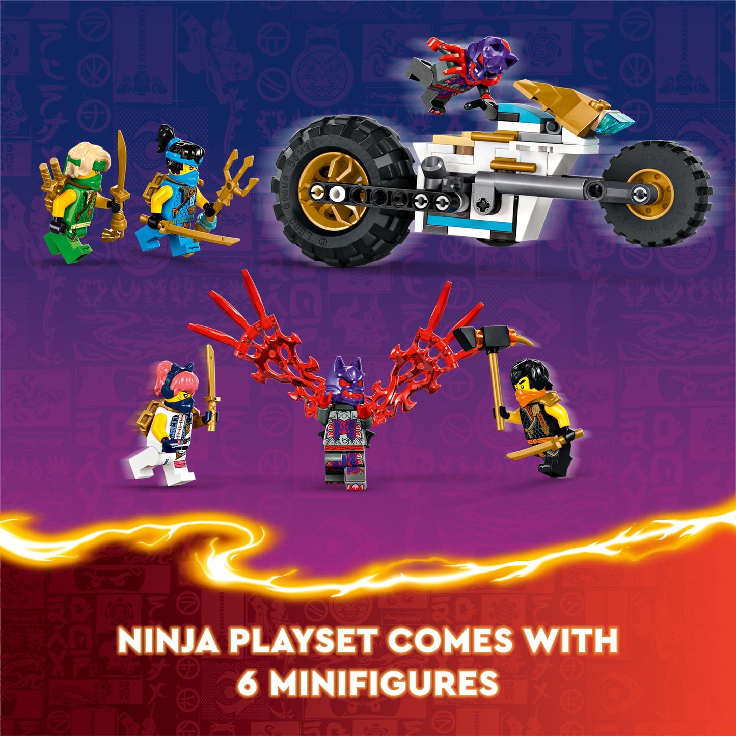 LEGO NINJAGO Ninja Team Combo Vehicle, 4 in 1 Ninja Playset for Kids with Glider, Off-Road