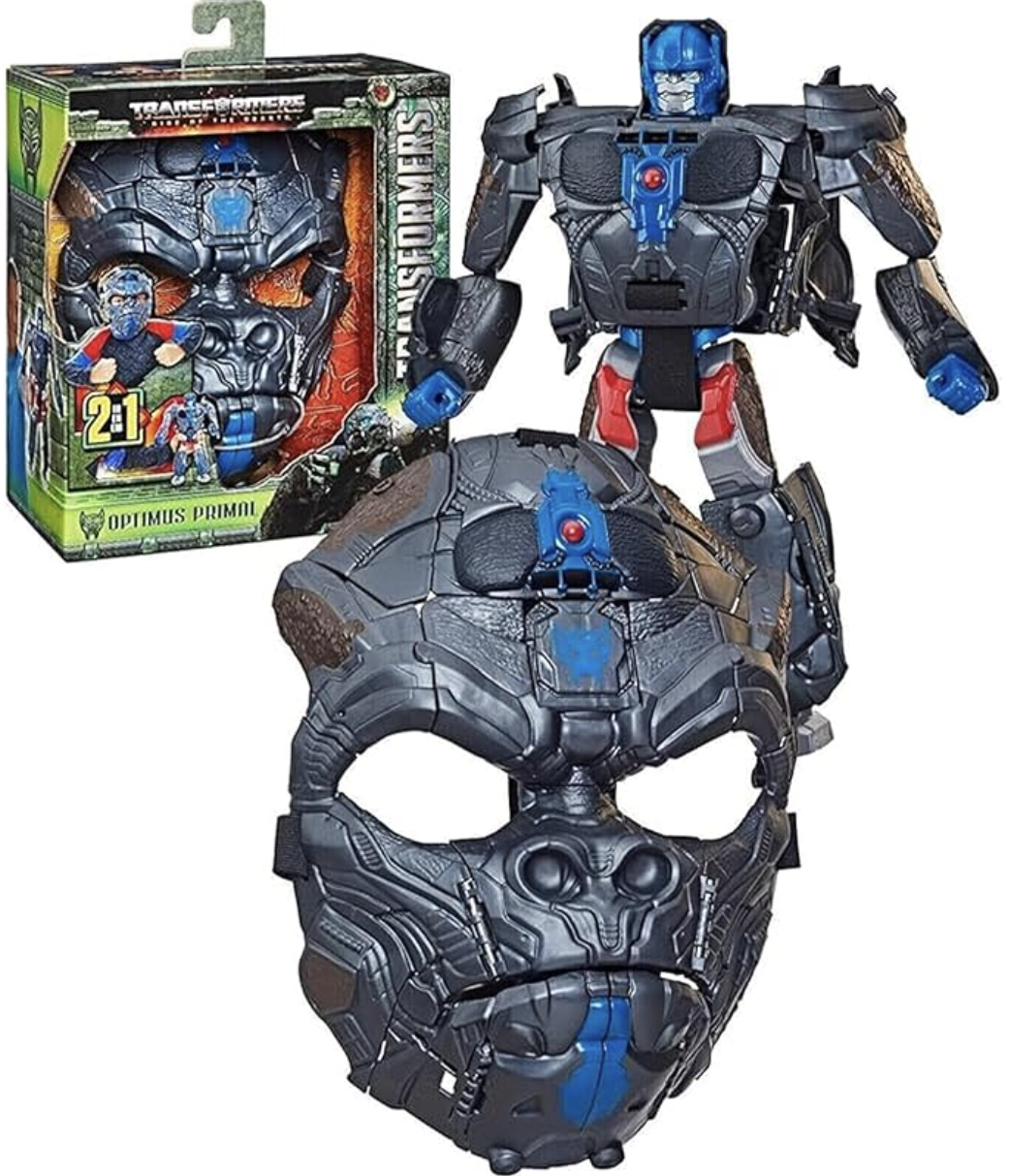 Transformers Rise of the Beasts Movie Optimus Primal Action Figure, 2-in-1 Converting Roleplay Mask