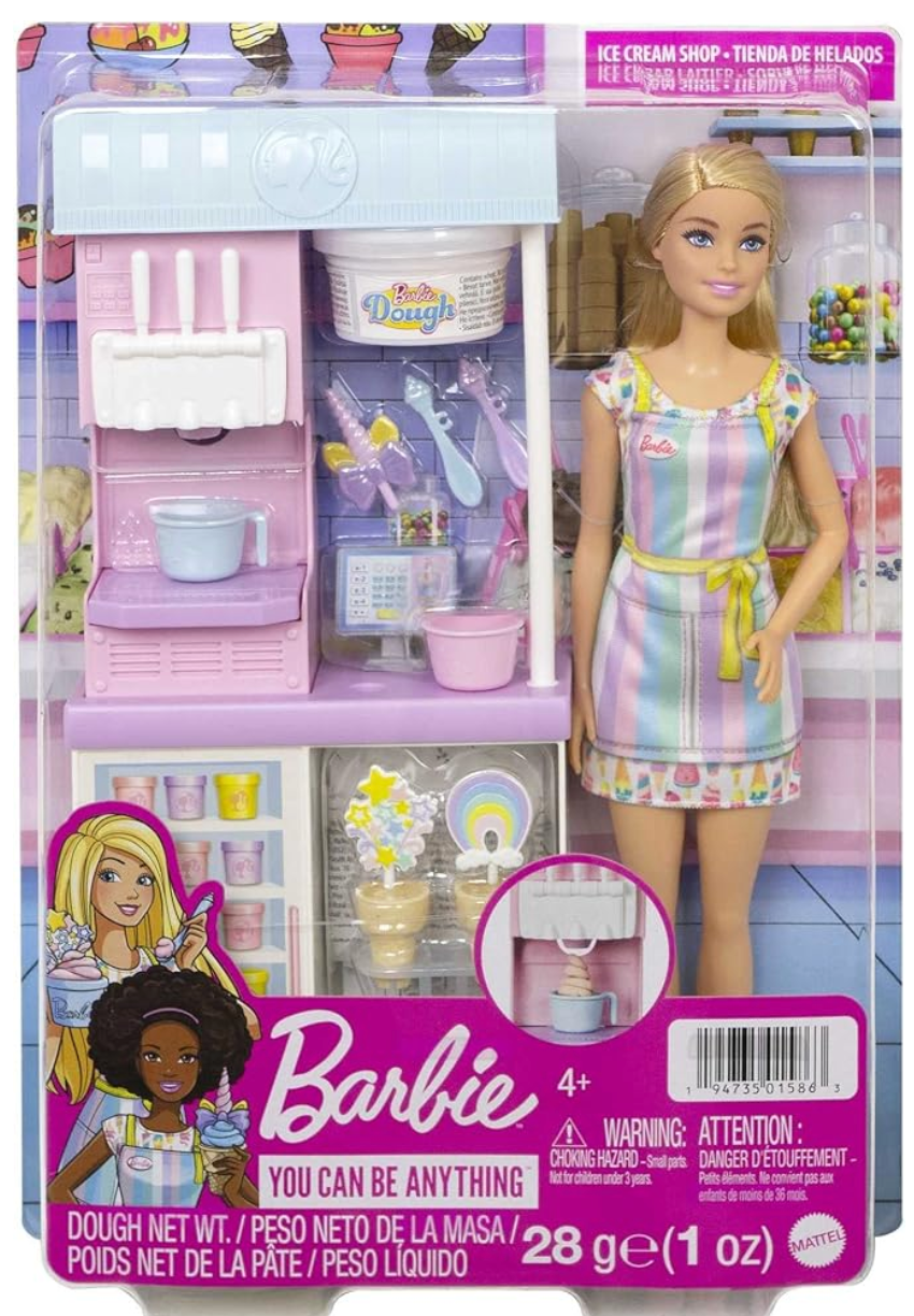 Barbie Careers Playset - Ice Cream Shop (Blonde Fashion Doll)