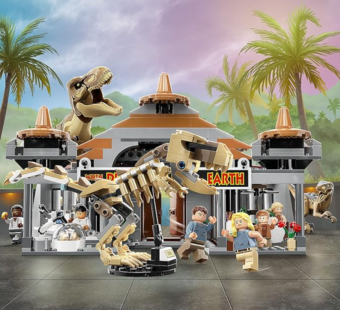 LEGO Jurassic Park Visitor Center: T. Rex & Raptor Attack 76961