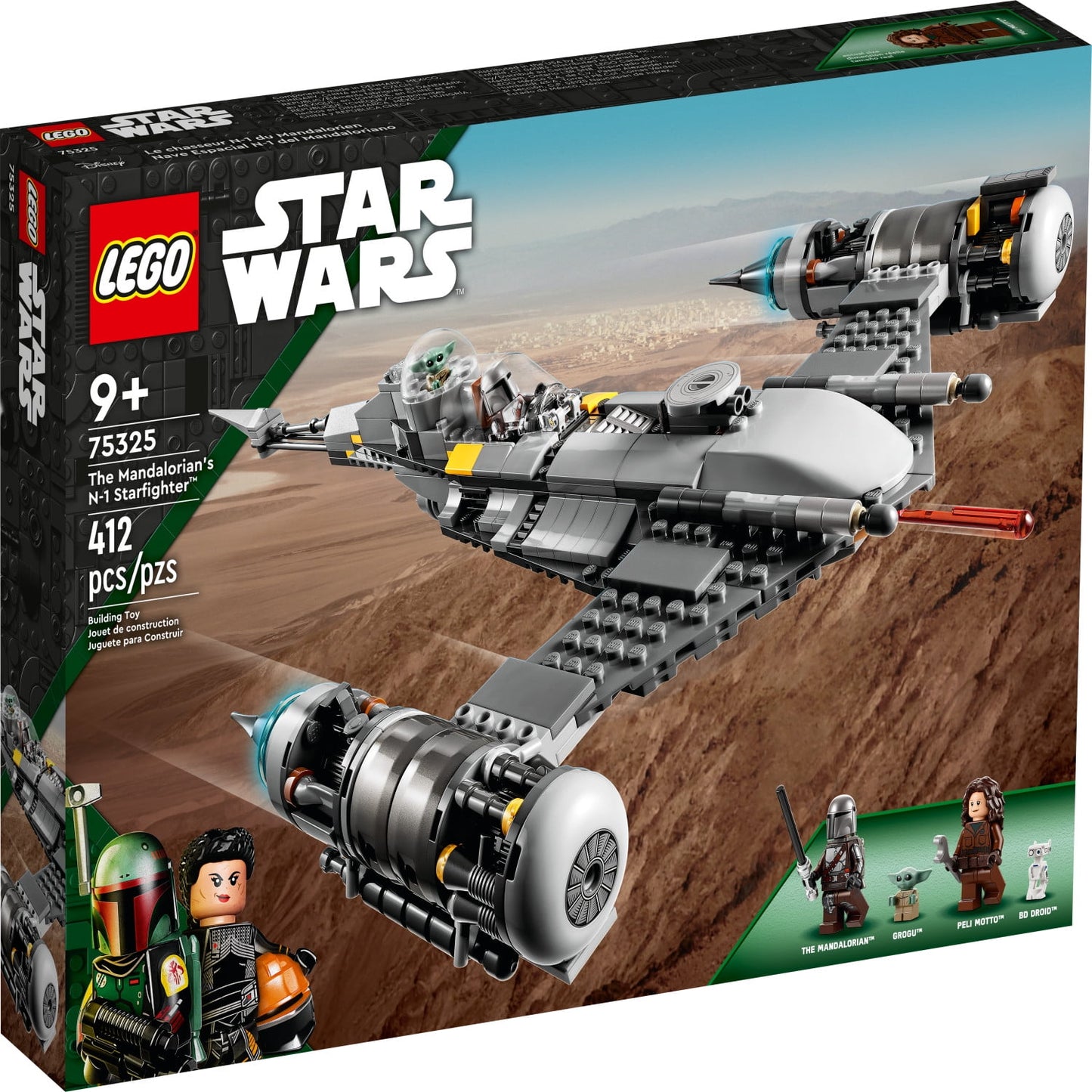 LEGO Star Wars The Mandalorian's N-1 Starfighter 75325 Building Toy, The Book of Boba Fett,