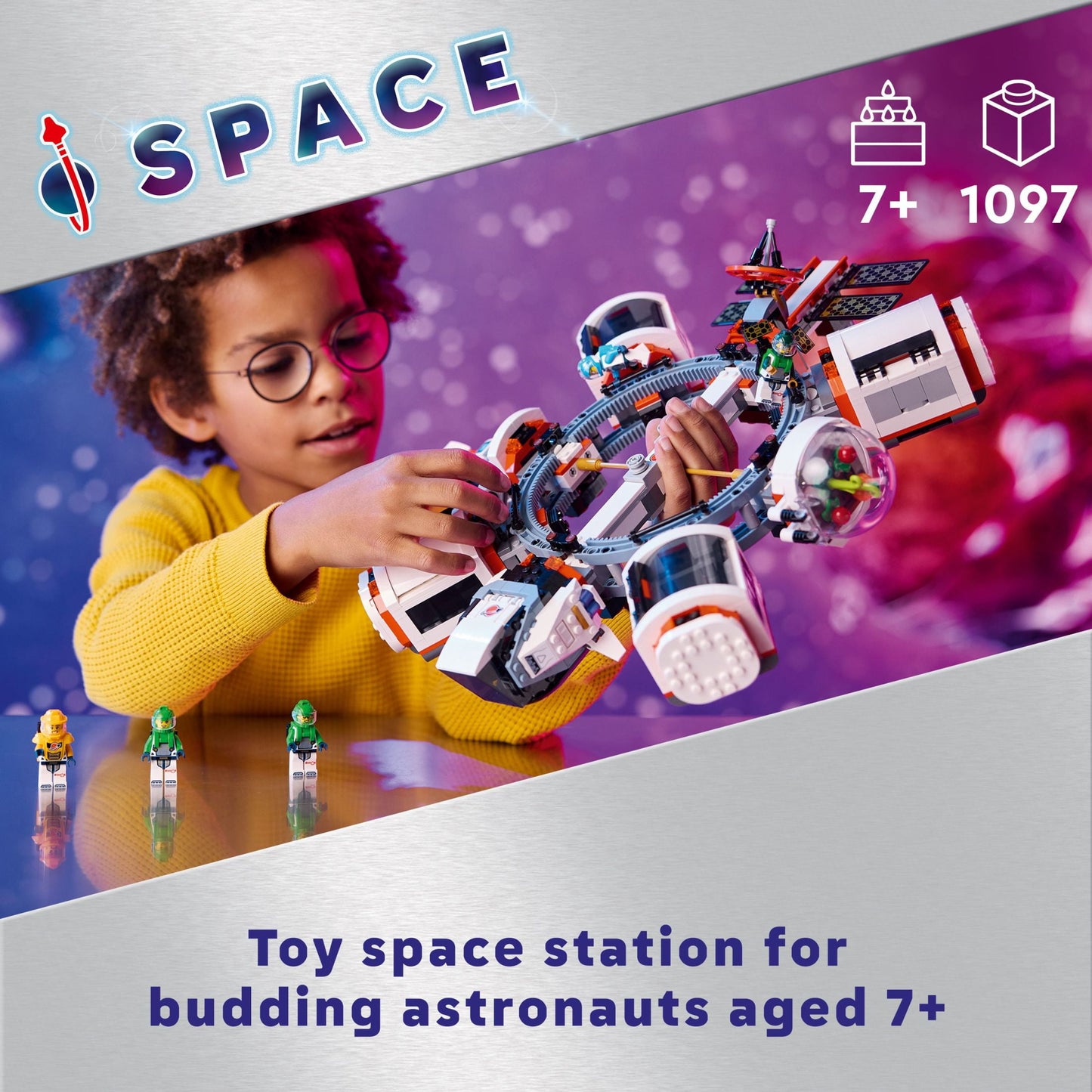 LEGO City Modular Space Station STEM Toy, Modular Exploration Science Toy with 6 Astronaut