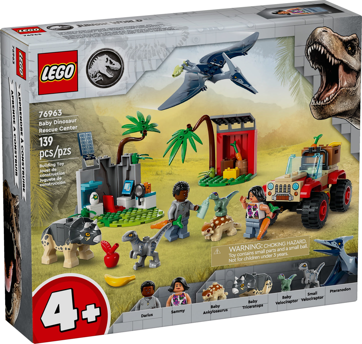 LEGO Jurassic World Baby Dinosaur Rescue Center, Building Set for Kids with a Toy Car and 5