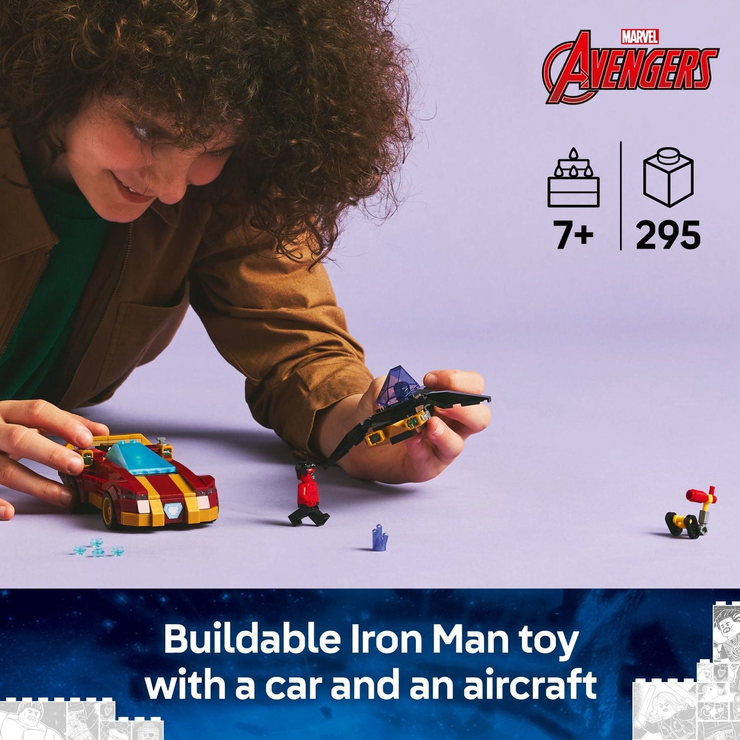 LEGO Marvel Iron Man Car & Black Panther vs. Red Hulk Building Toy - Marvel Superhero Toy for
