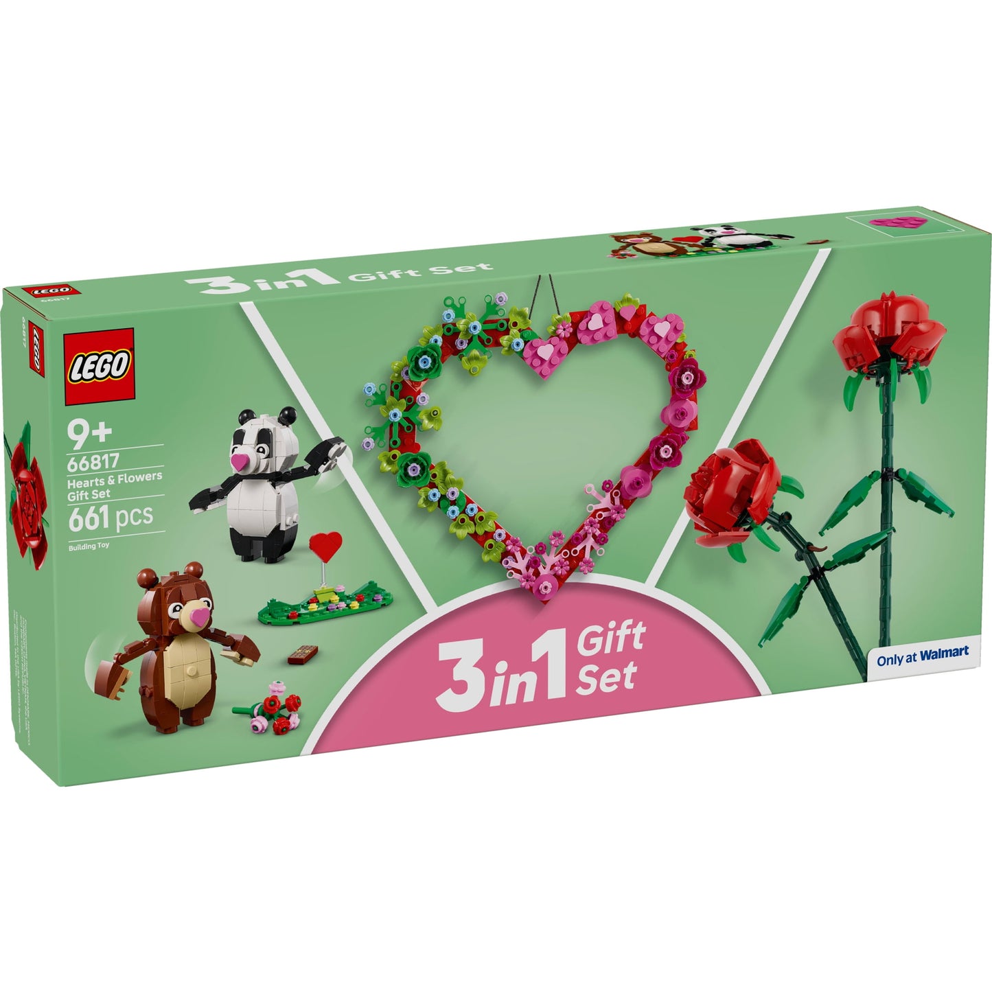 LEGO Hearts & Flowers Gift Set: Building Toy for Kids, Ages 9+, 3 Sets in 1, Perfect Gift for