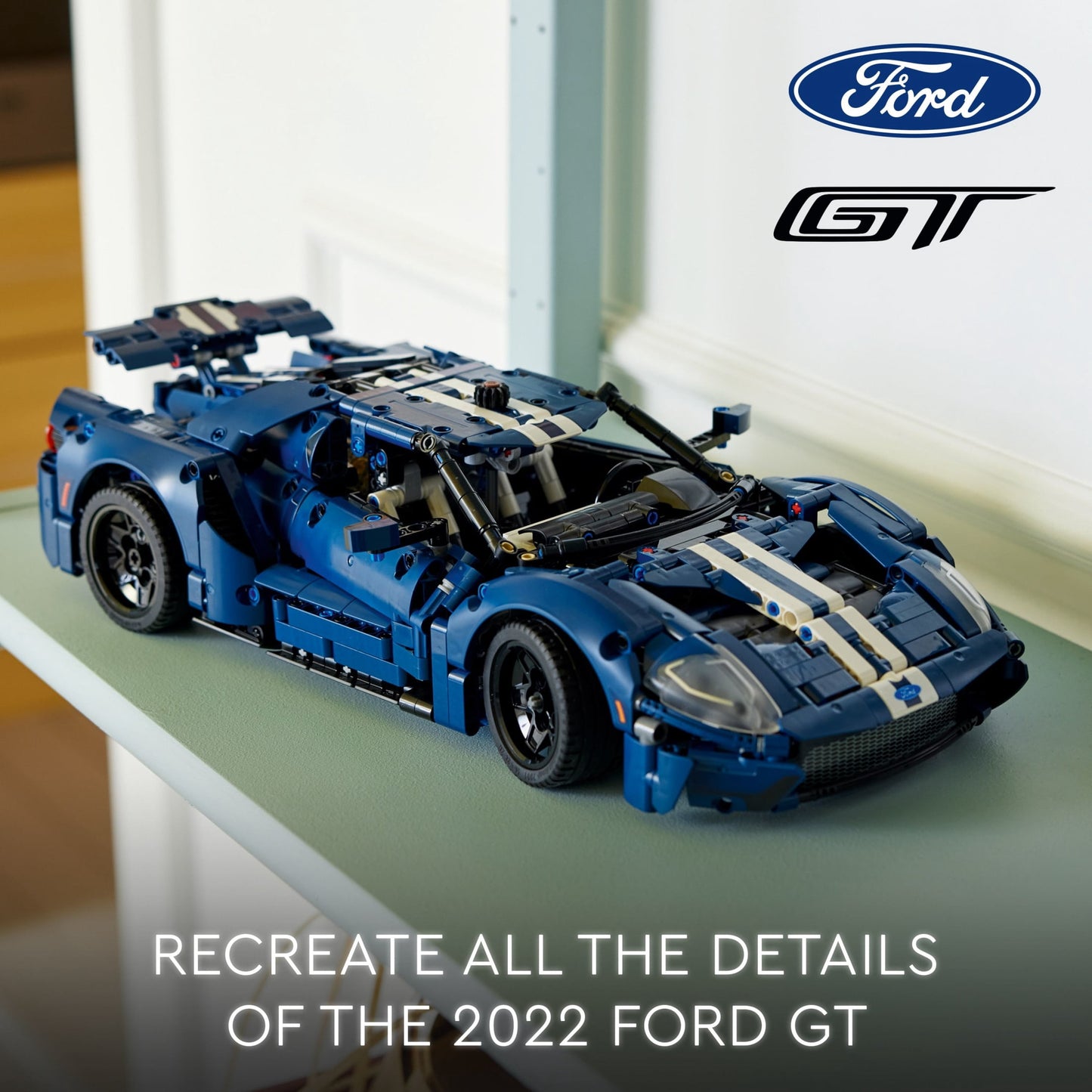 LEGO Technic 2022 Ford GT 42154 Car Model Kit for Adults to Build, 1:12 Scale Supercar,