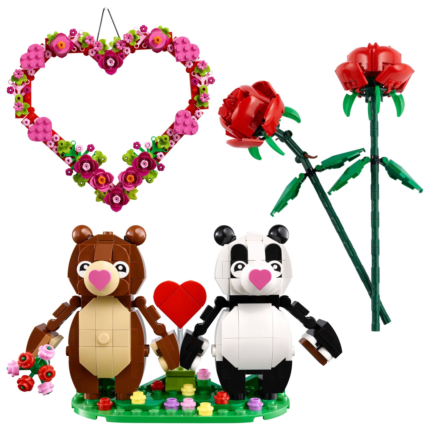 LEGO Hearts & Flowers Gift Set: Building Toy for Kids, Ages 9+, 3 Sets in 1, Perfect Gift for