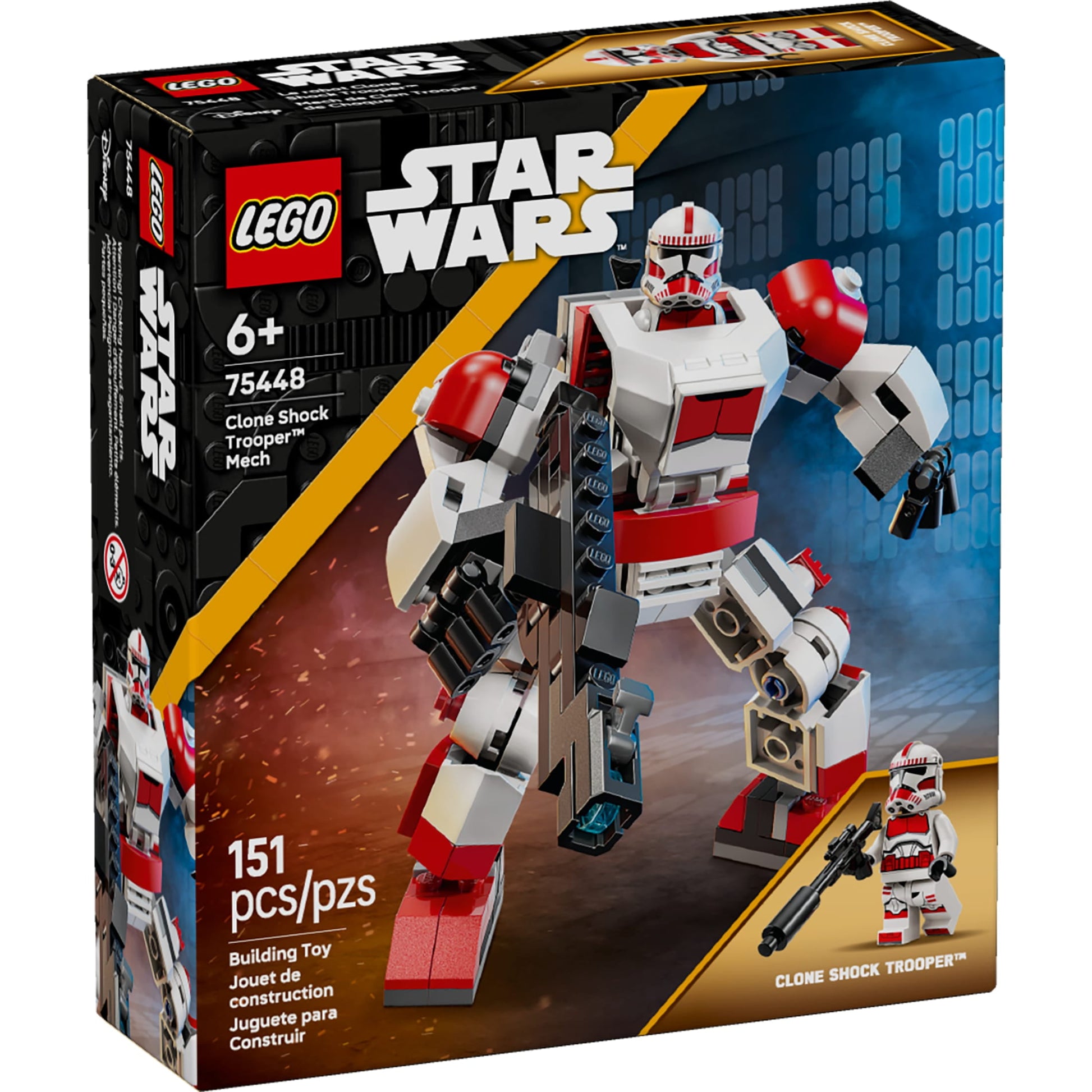 LEGO Star Wars Clone Shock Trooper Mech Building Toy for Boys & Girls - Poseable Star Wars