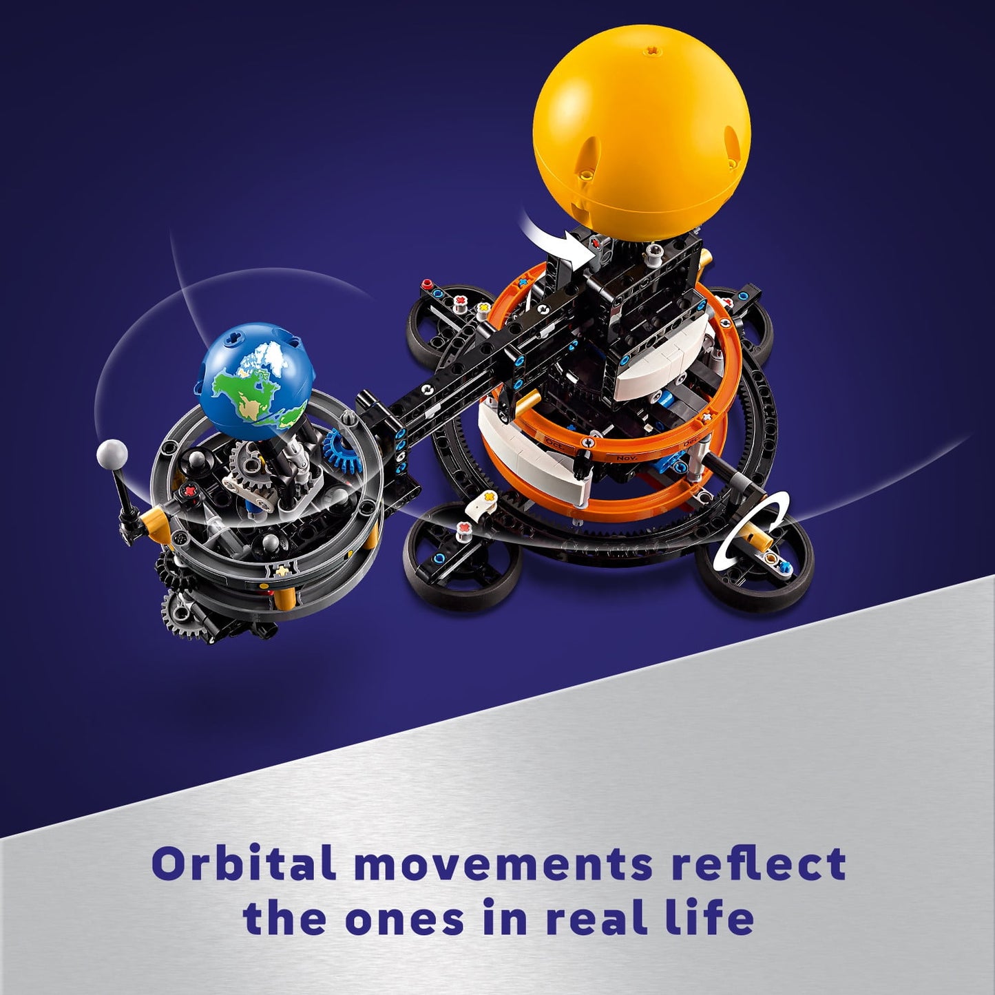 LEGO Technic Planet Earth and Moon in Orbit Building Set, Outer Space Birthday Gift for 10