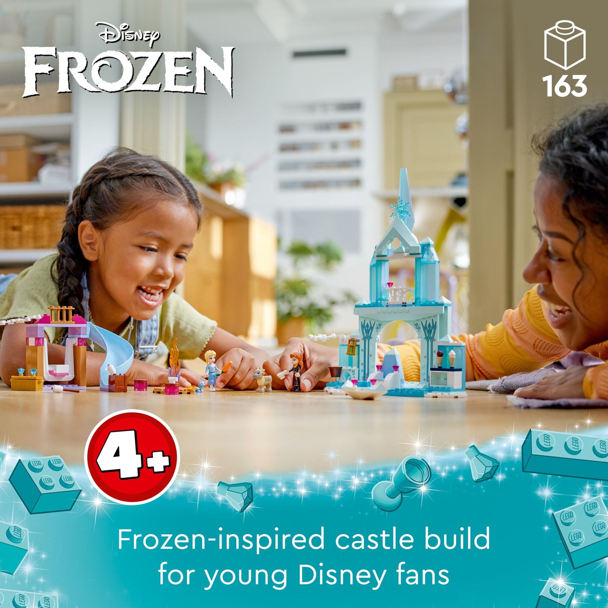 LEGO Disney Frozen Elsa’s Frozen Princess Castle Toy Set for Kids, Includes Elsa and Anna