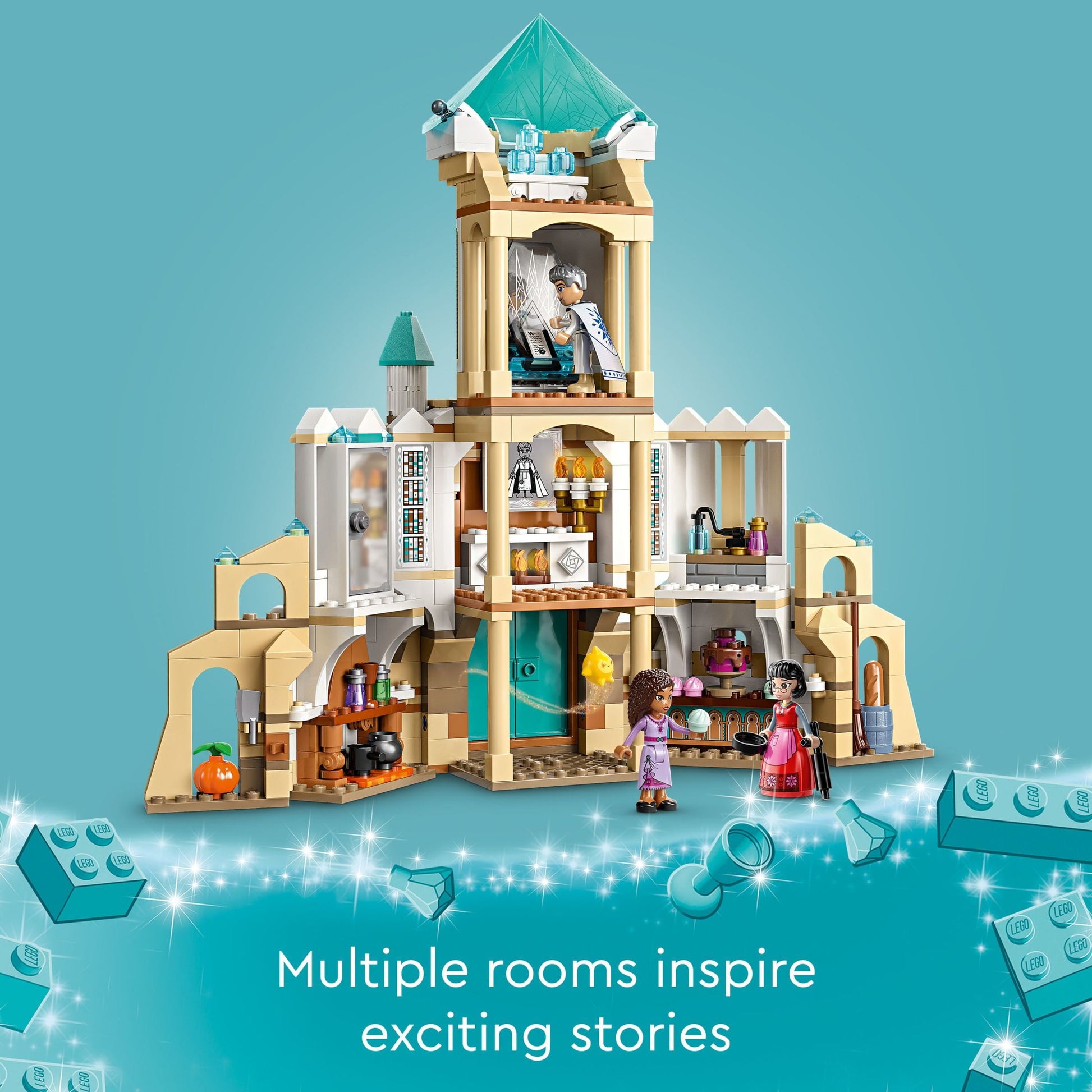 LEGO Disney Wish: King Magnifico’s Castle 43224 Building Toy Set, A Collectible Set for Kids