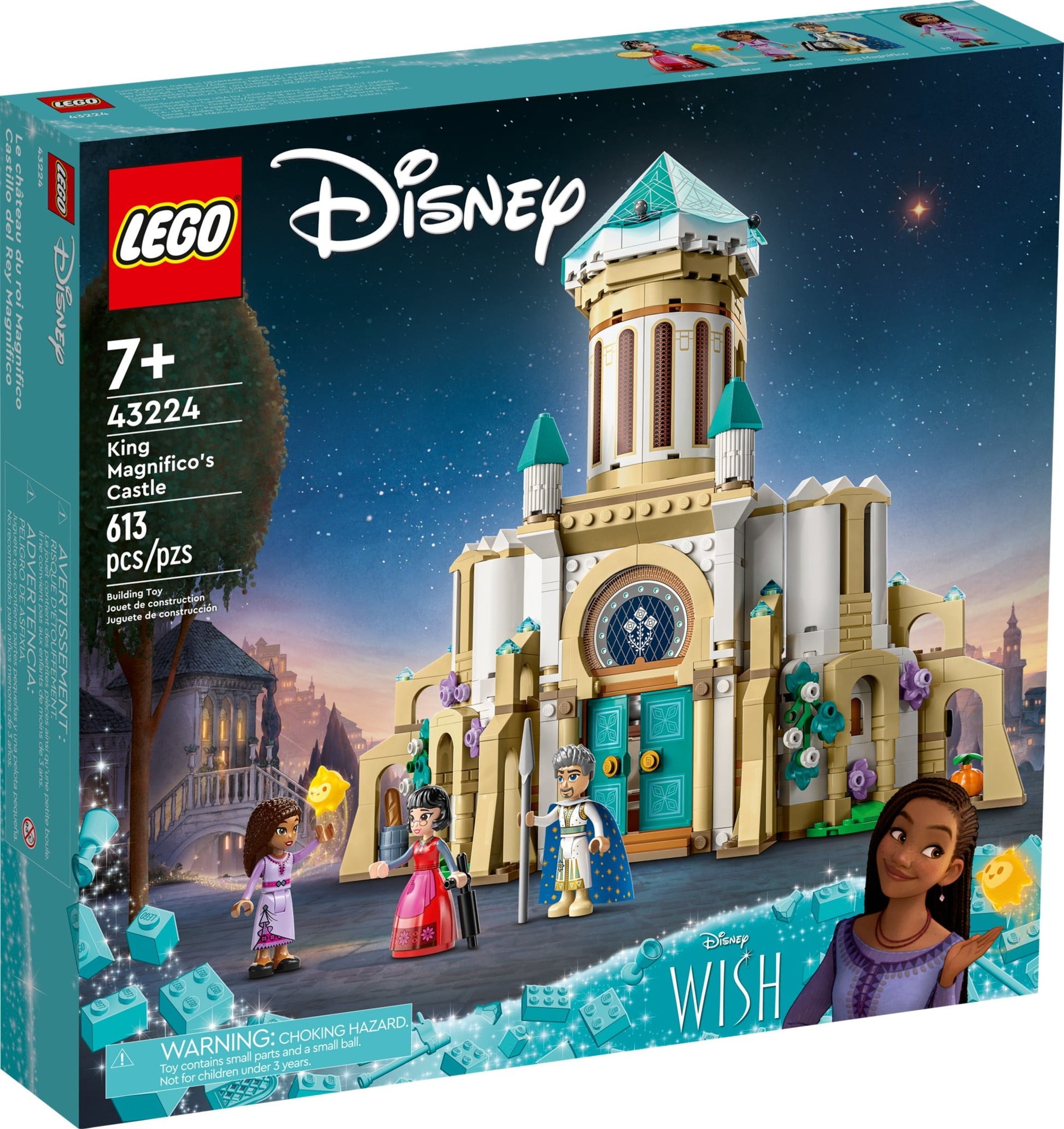 LEGO Disney Wish: King Magnifico’s Castle 43224 Building Toy Set, A Collectible Set for Kids
