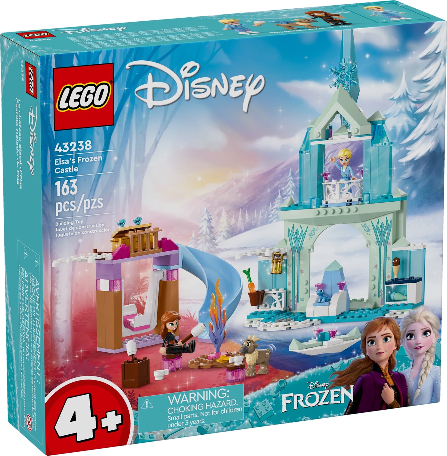 LEGO Disney Frozen Elsa’s Frozen Princess Castle Toy Set for Kids, Includes Elsa and Anna