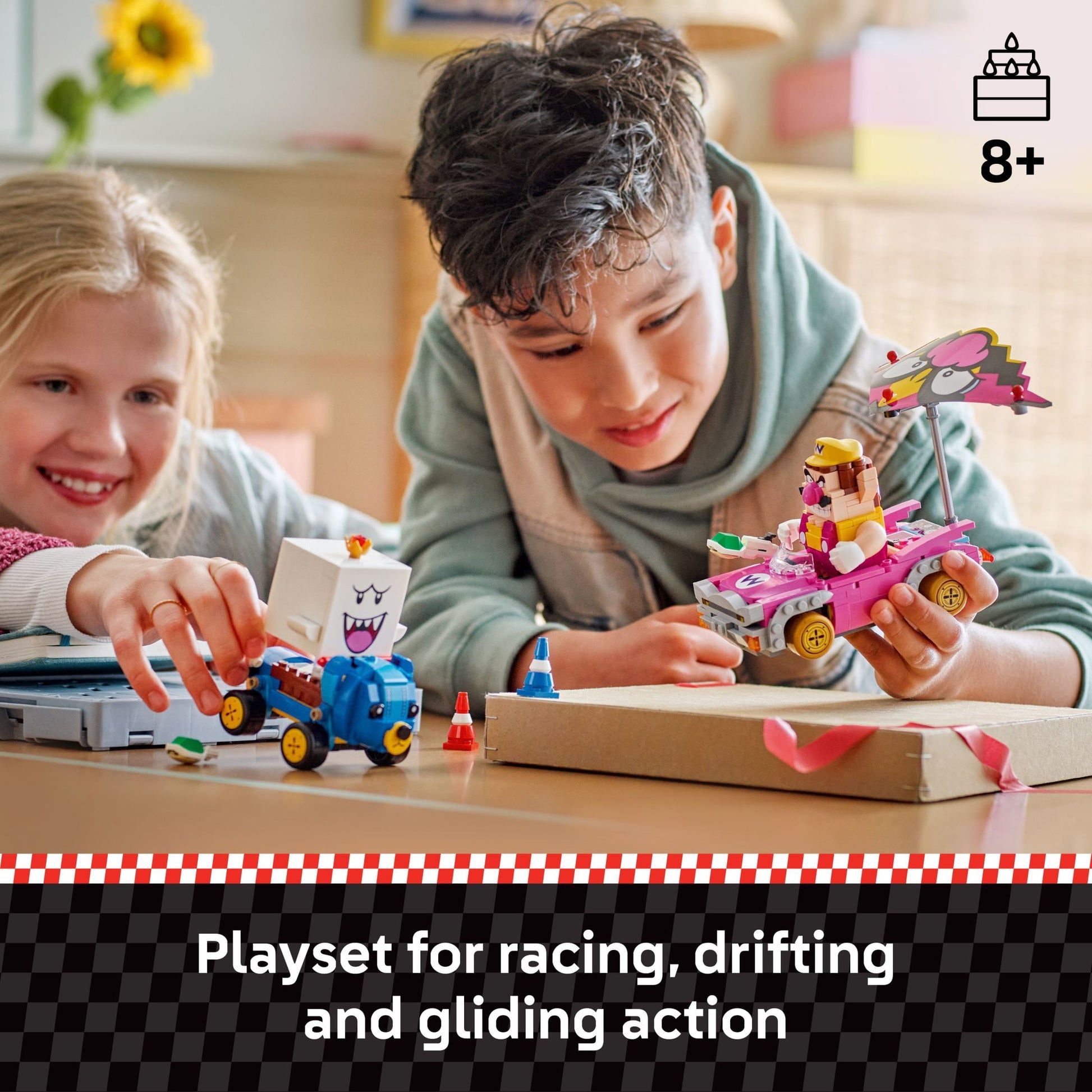 LEGO Super Mario: Mario Kart – Wario & King Boo Building Toy for Kids - Buildable Car Toys
