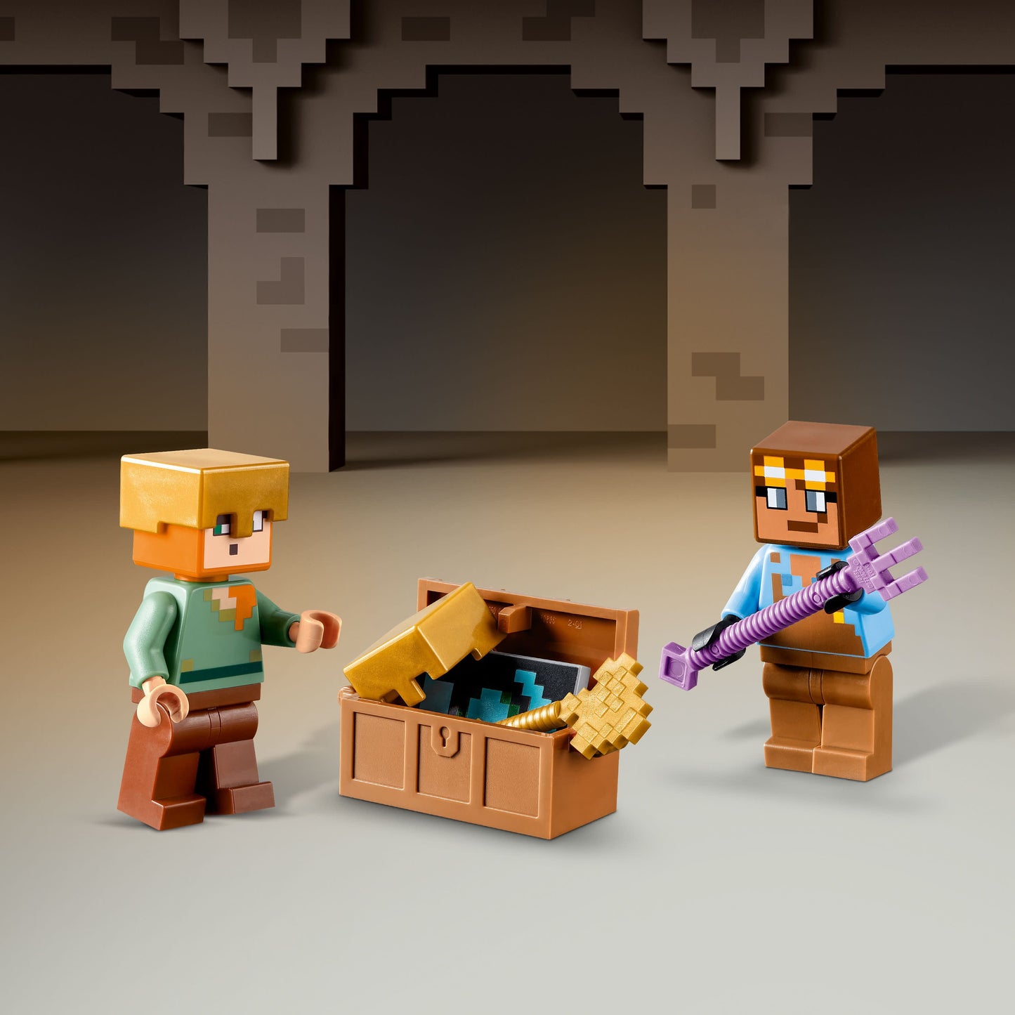 LEGO Minecraft The Armory Building Set, Includes Popular Minecraft Figures Alex and