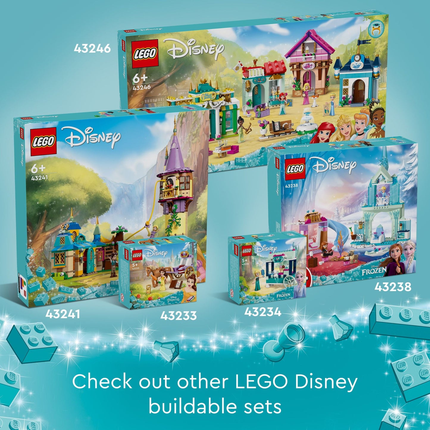 LEGO Disney Frozen Elsa’s Frozen Princess Castle Toy Set for Kids, Includes Elsa and Anna