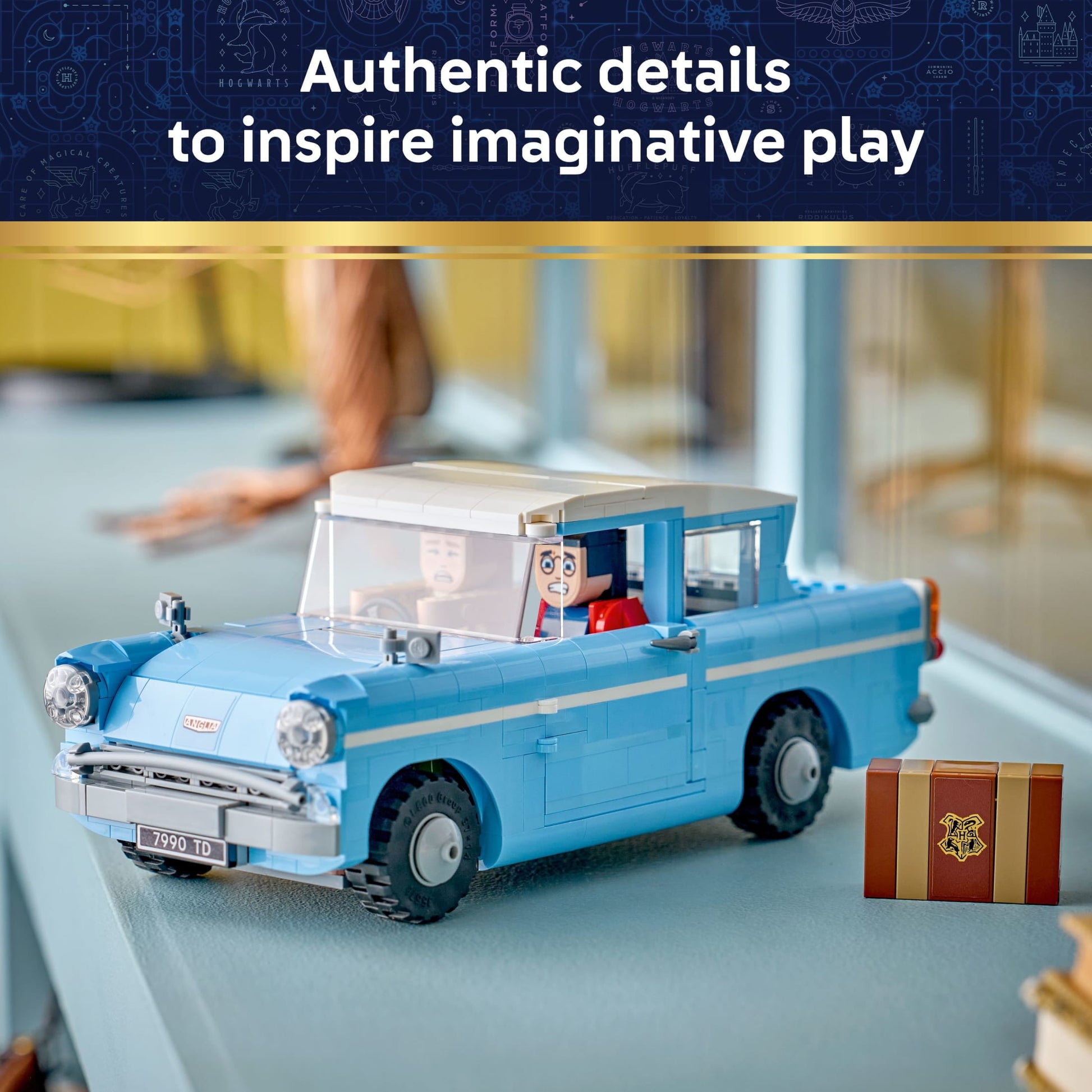 LEGO Harry Potter Enchanted Flying Ford Anglia Car Building Toy for Boys & Girls - Book Shelf