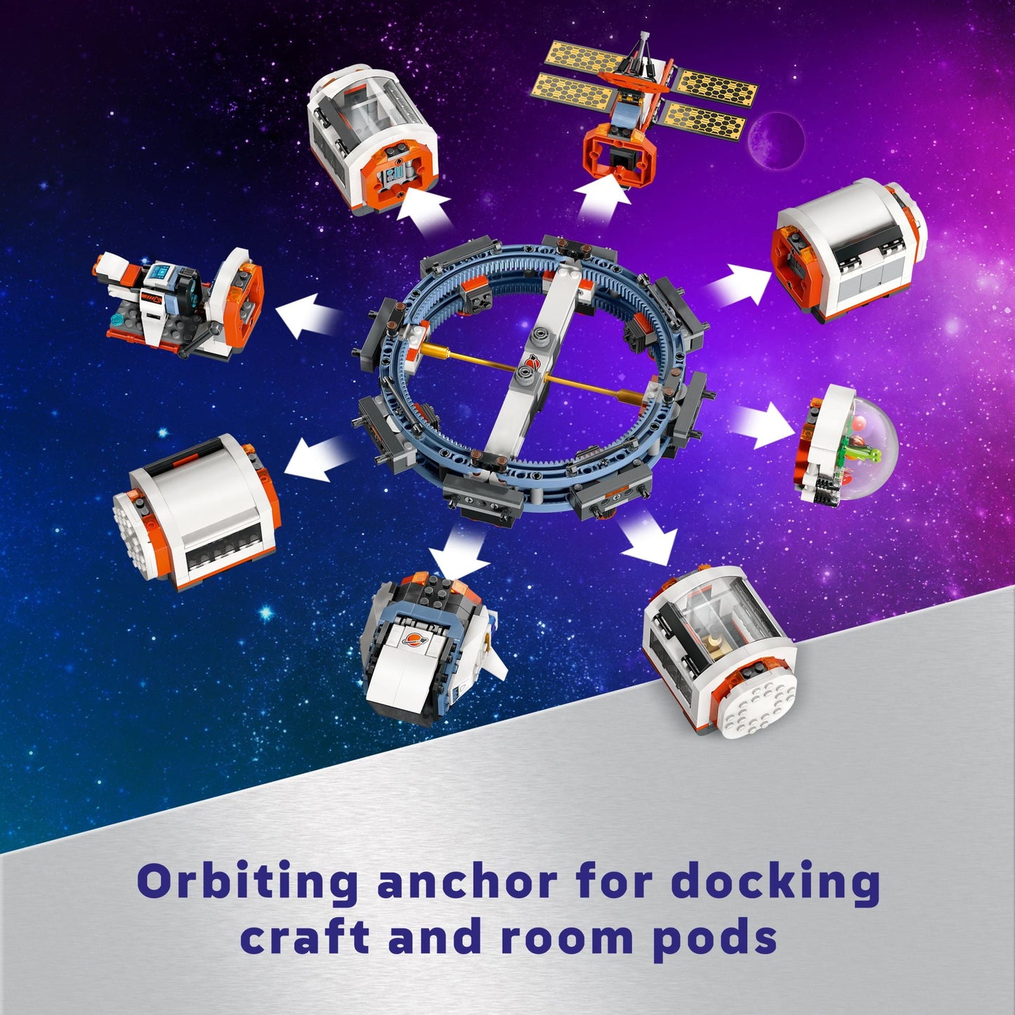 LEGO City Modular Space Station STEM Toy, Modular Exploration Science Toy with 6 Astronaut