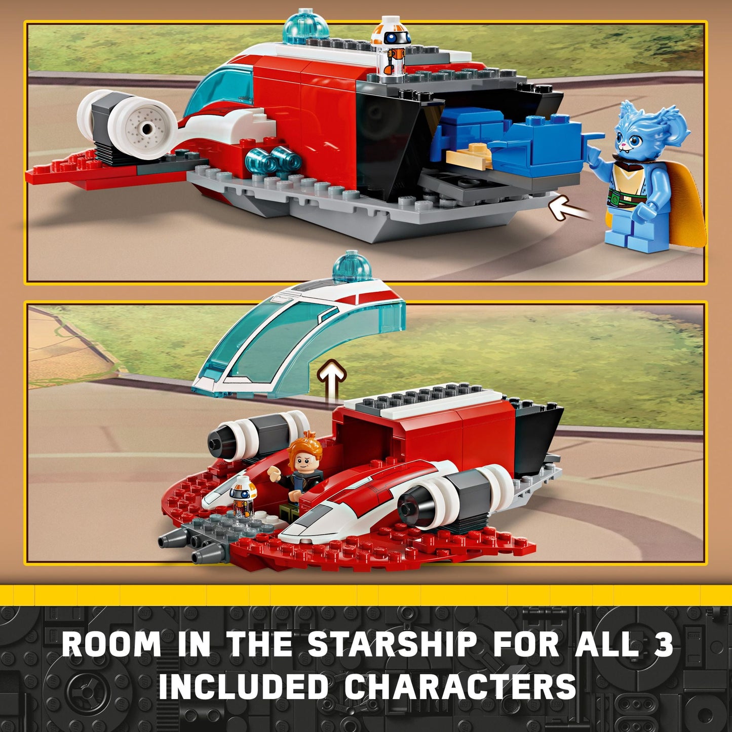 LEGO Star Wars: Young Jedi Adventures The Crimson Firehawk, Kids’ Starter Set, Buildable Toy