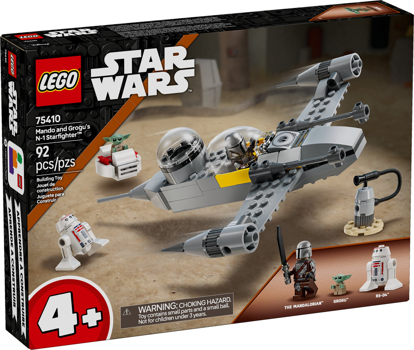LEGO Star Wars: The Mandalorian Mando and Grogu's N-1 Starfighter Toddler Building Toy - Star