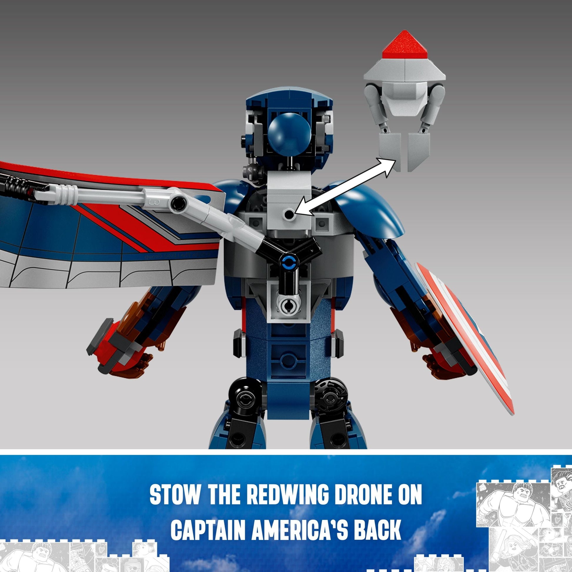 LEGO Marvel New Captain America Construction Figure - Buildable Action Figure - Birthday Gift