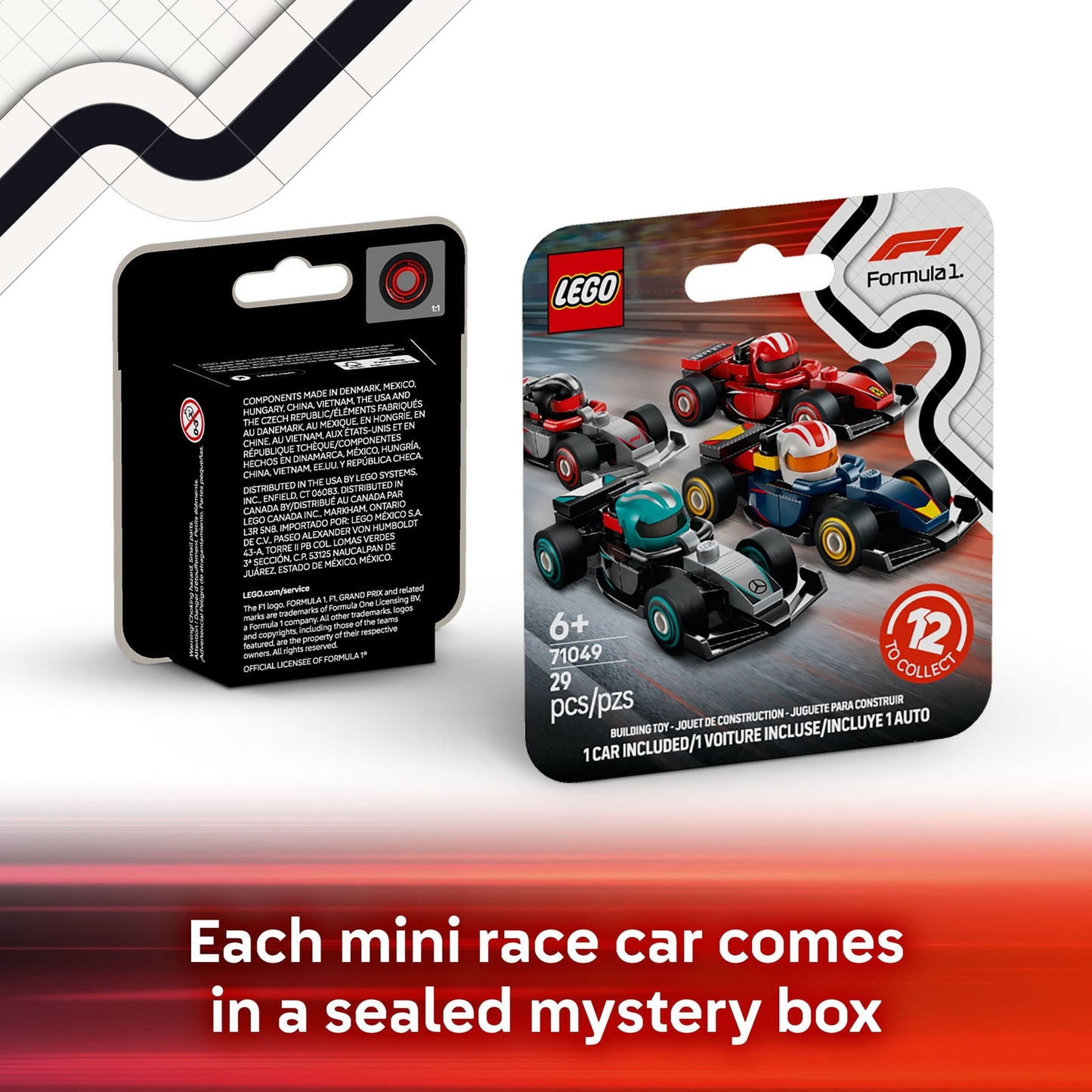 LEGO F1 Collectible Race Cars, 6 Pack