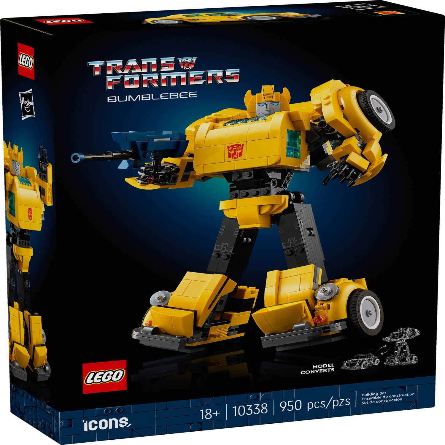 LEGO Icons Transformers Bumblebee Action Figure, Collectible Building Set for Adults,10338