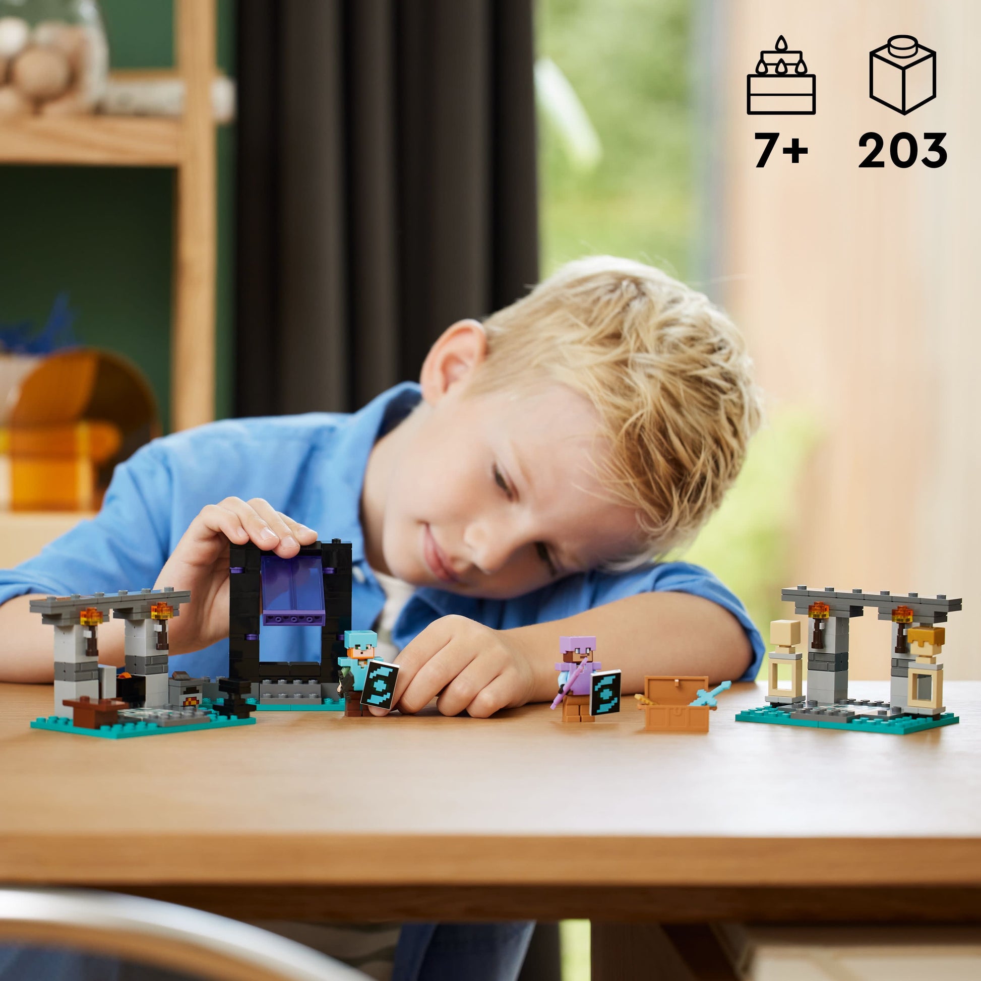 LEGO Minecraft The Armory Building Set, Includes Popular Minecraft Figures Alex and