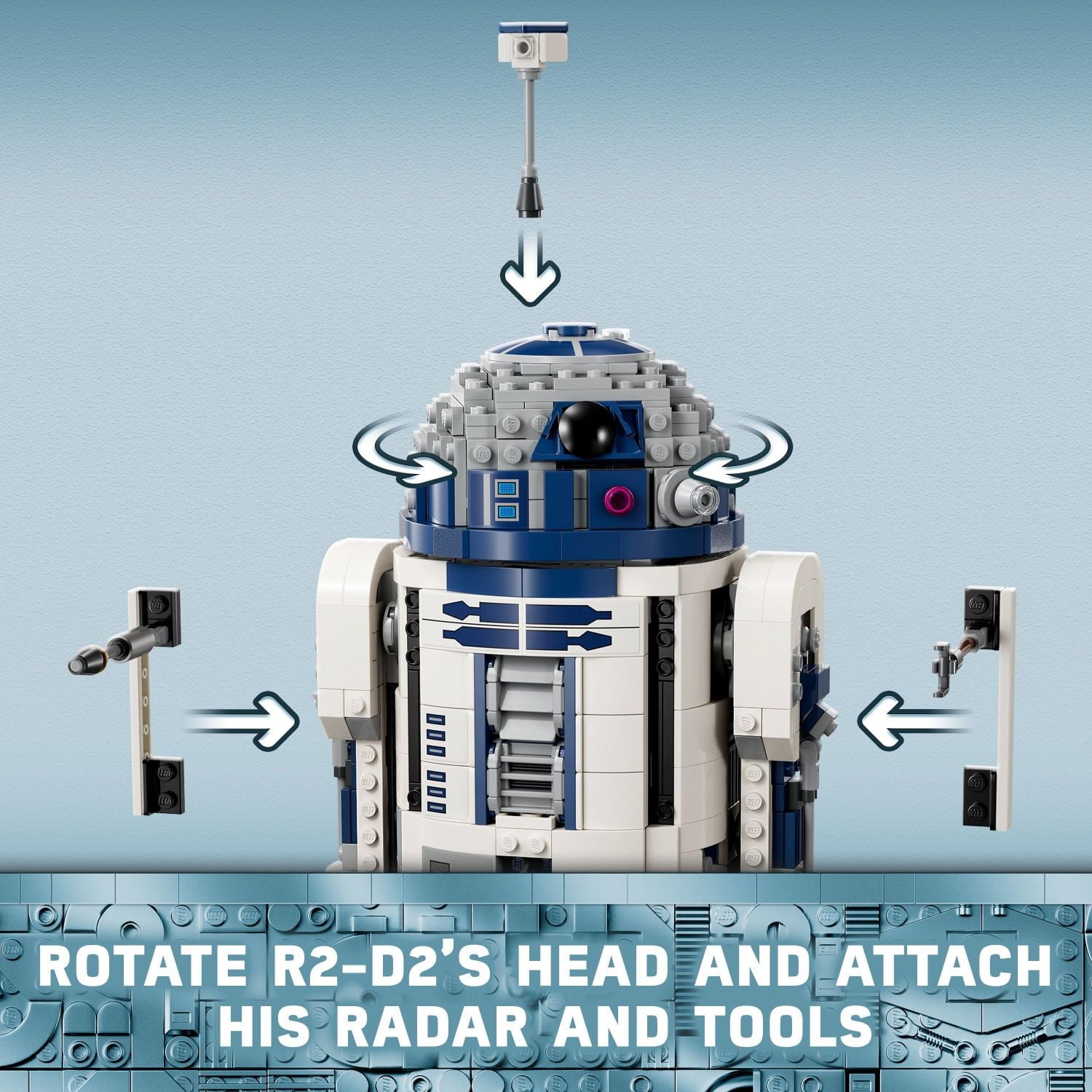 LEGO Star Wars R2-D2 Brick Built Droid Figure, Collectible Star Wars Room Décor with Exclusive