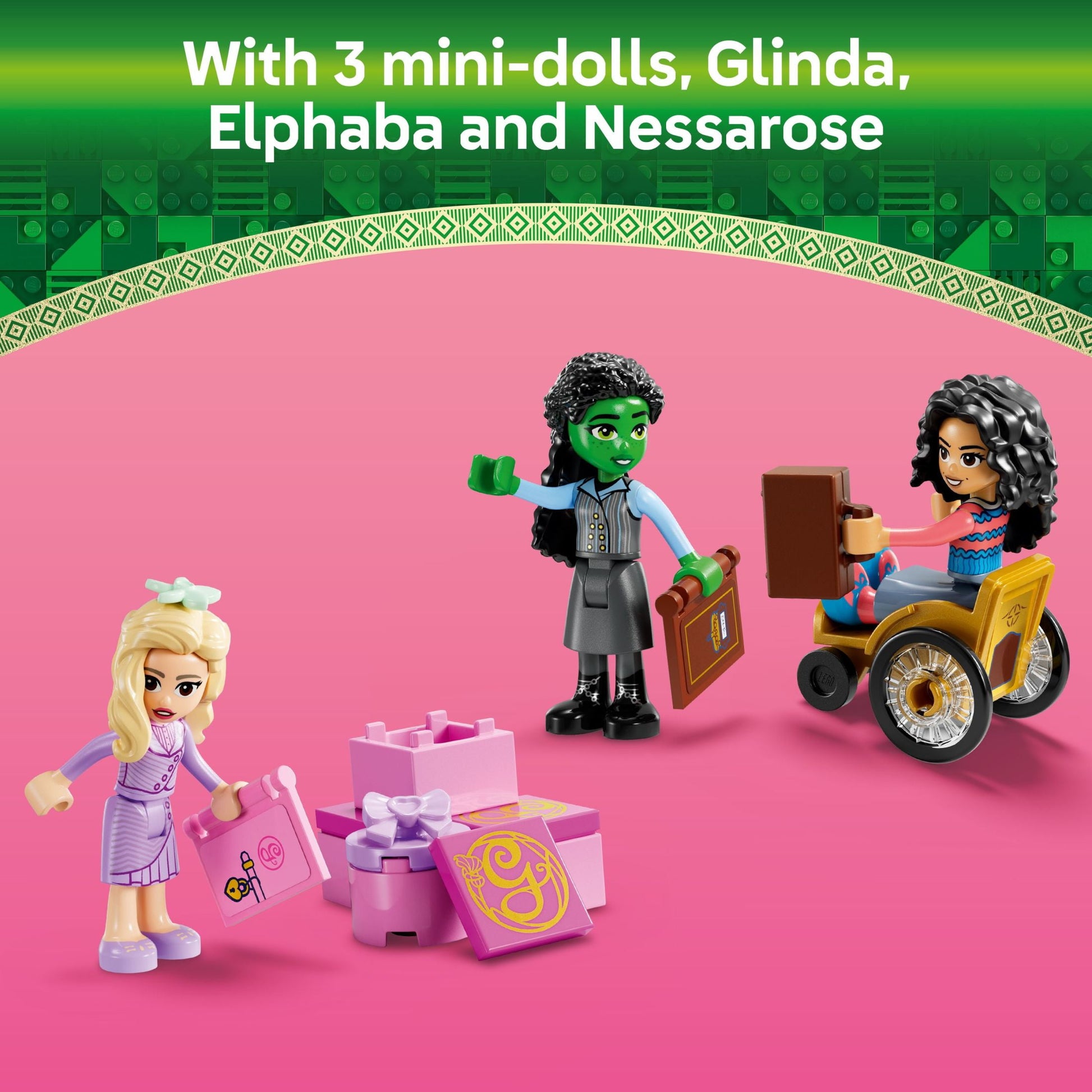 LEGO Wicked Glinda, Elphaba & Nessarose at Shiz University Building Toy - Wicked Toy for Girls