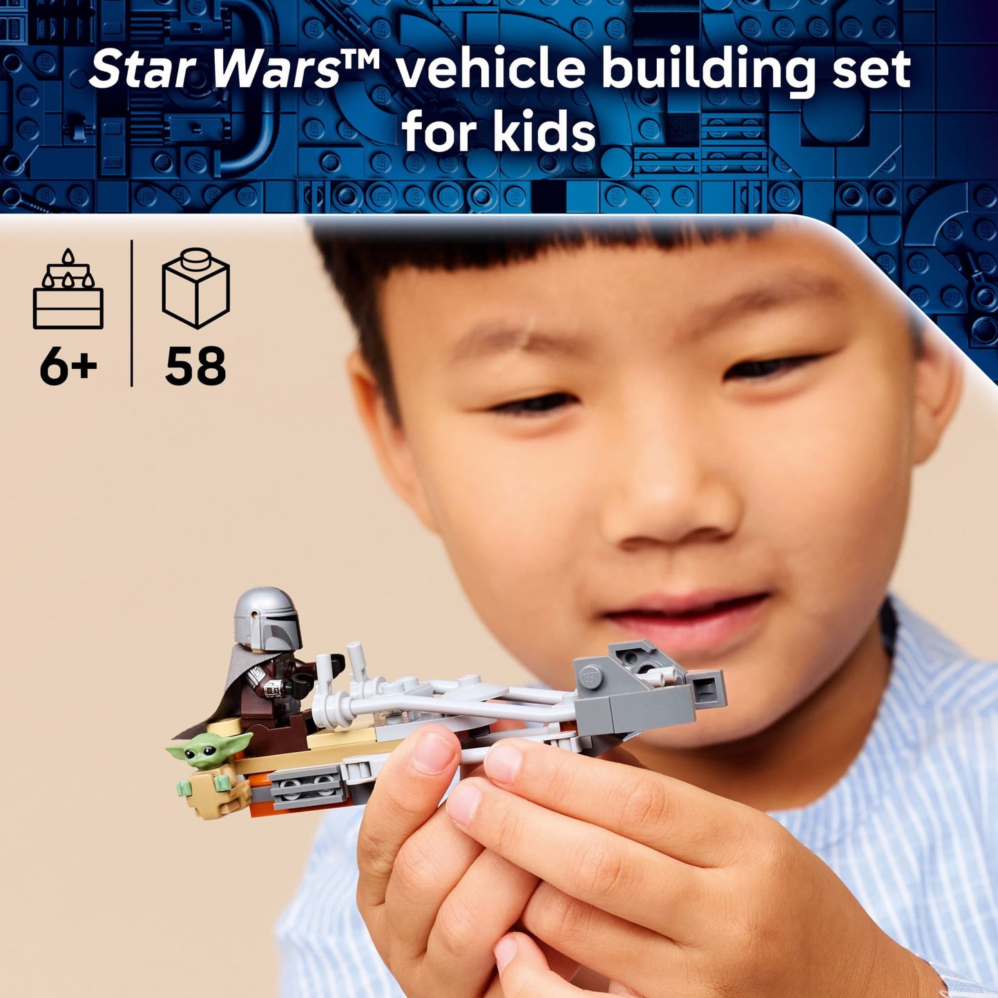 LEGO Star Wars The Mandalorian & Grogu's Speeder Bike - Building Toy for Boys & Girls, Ages 6+