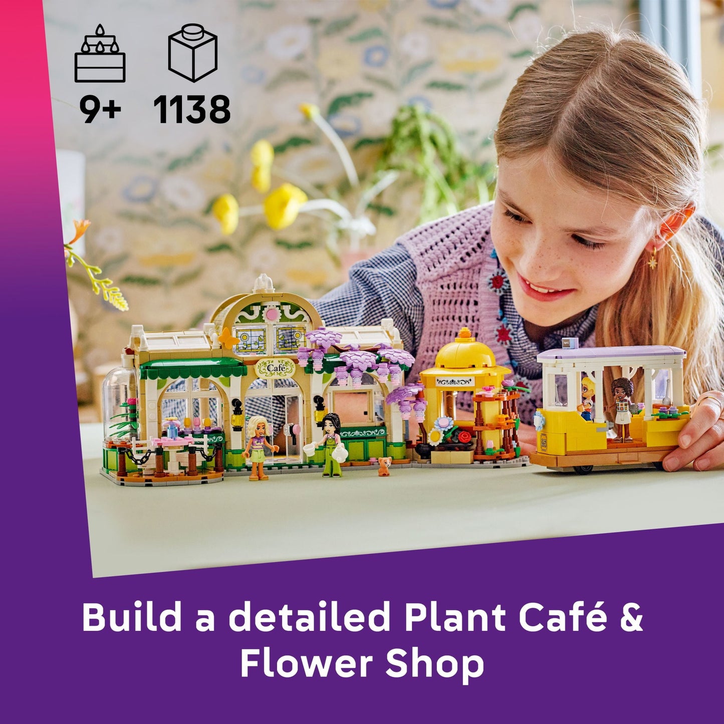 LEGO Friends Plant Café & Flower Shop Pretend Play Building Toy - Playset with 4 Minidolls and