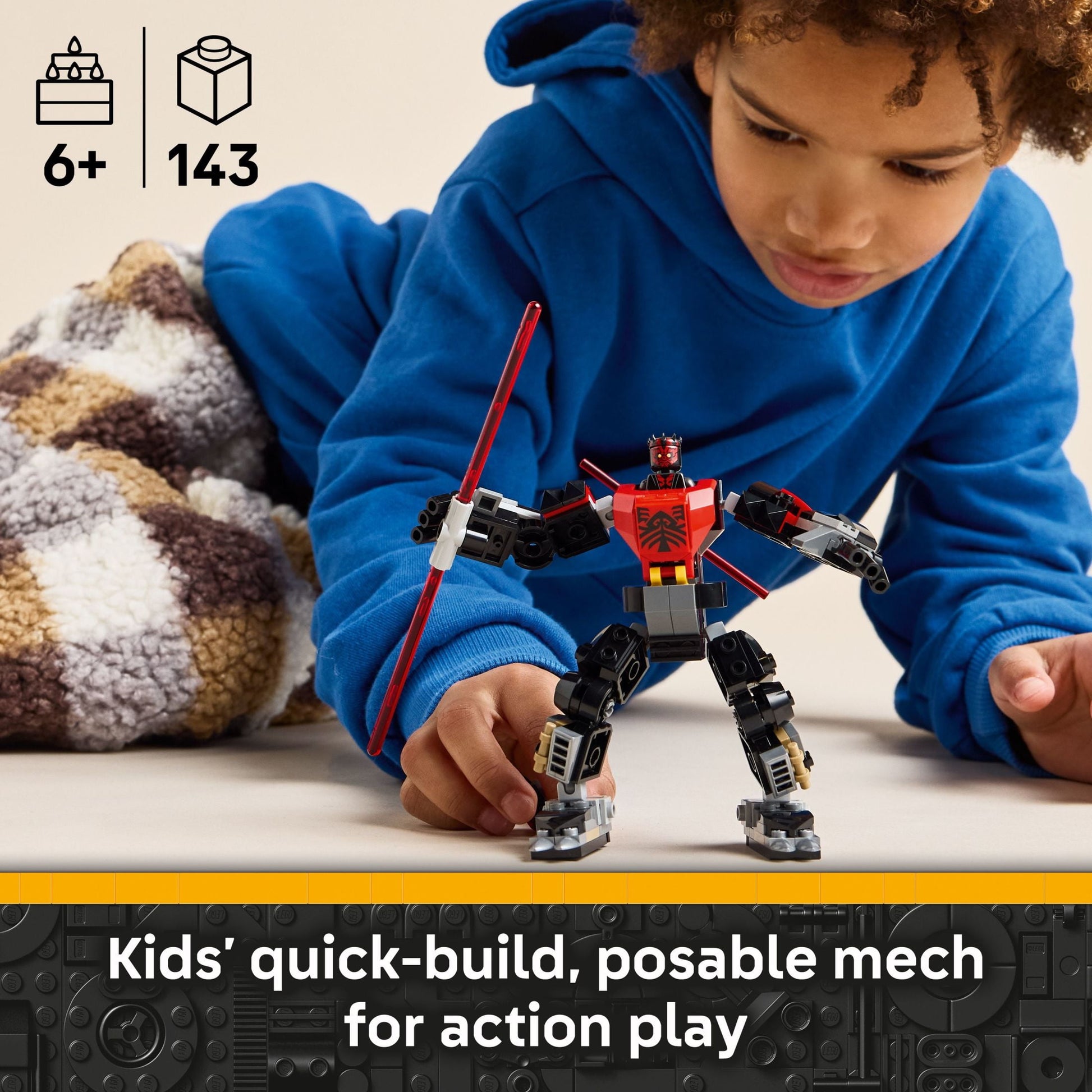 LEGO Star Wars Darth Maul Mech Kids Toy - Building Toy with Pretend Play Lightsaber - Birthday