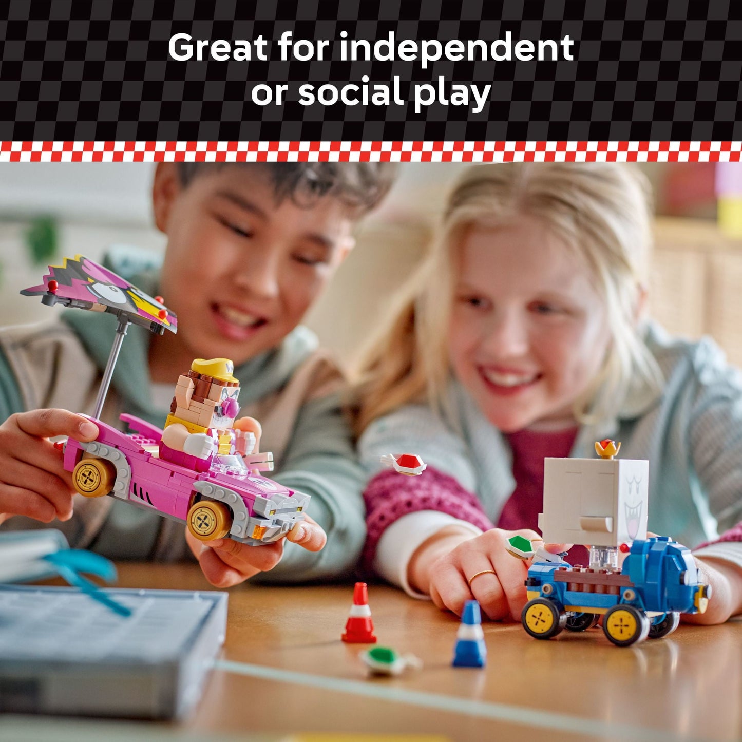 LEGO Super Mario: Mario Kart – Wario & King Boo Building Toy for Kids - Buildable Car Toys