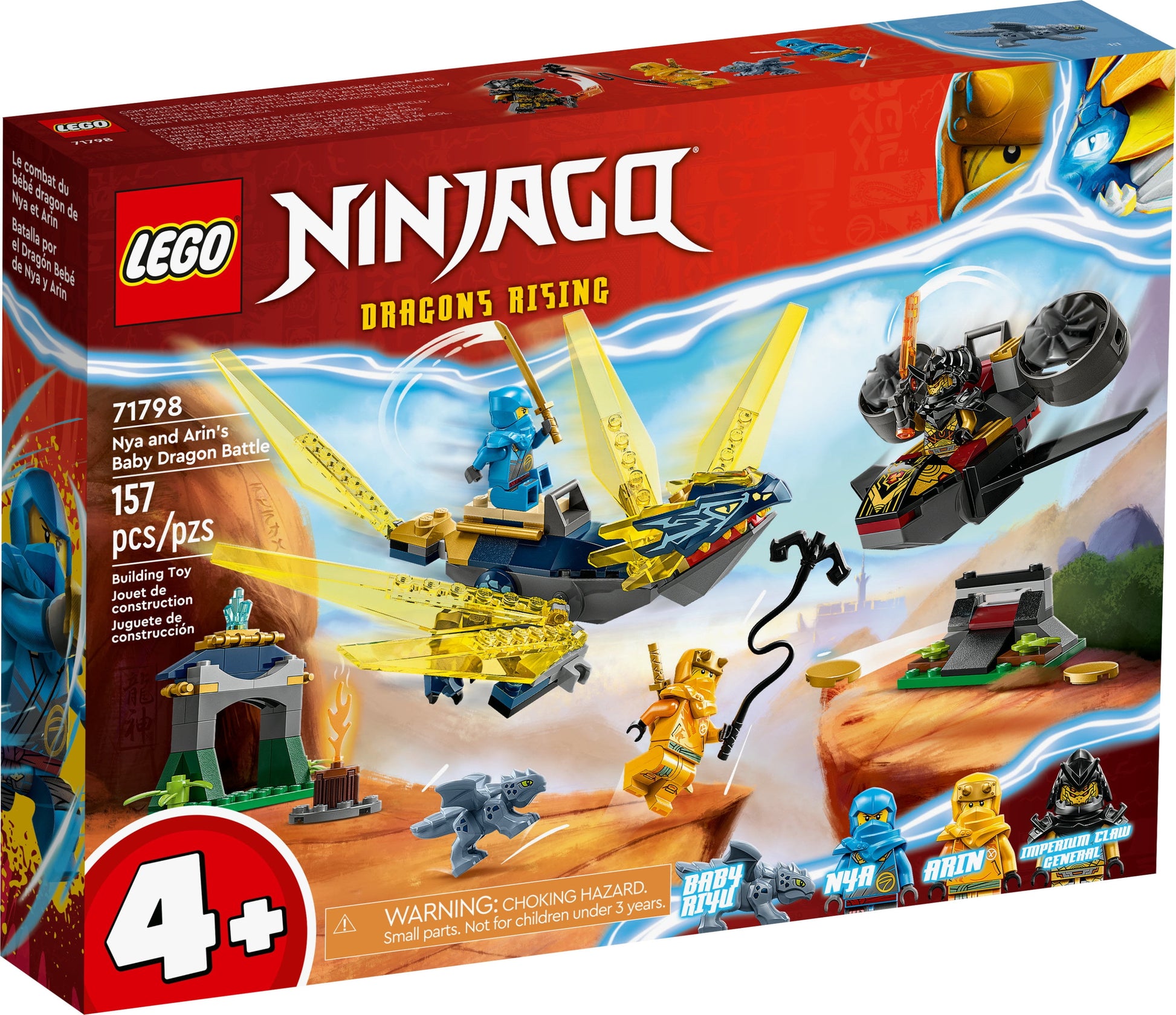 LEGO NINJAGO Nya and Arin’s Baby Dragon Battle 71798 Ninja Building Toy, Features a Jet, 2