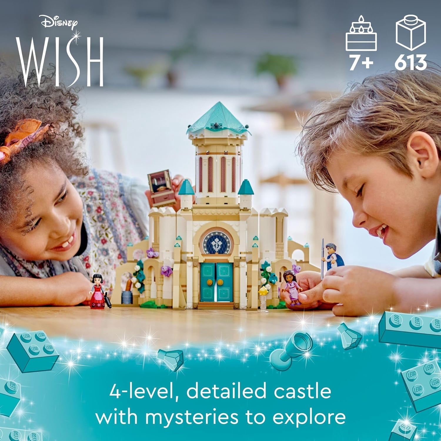 LEGO King Magnifico’s Castle 43224 Disney Wish Interlocking Block Building Sets