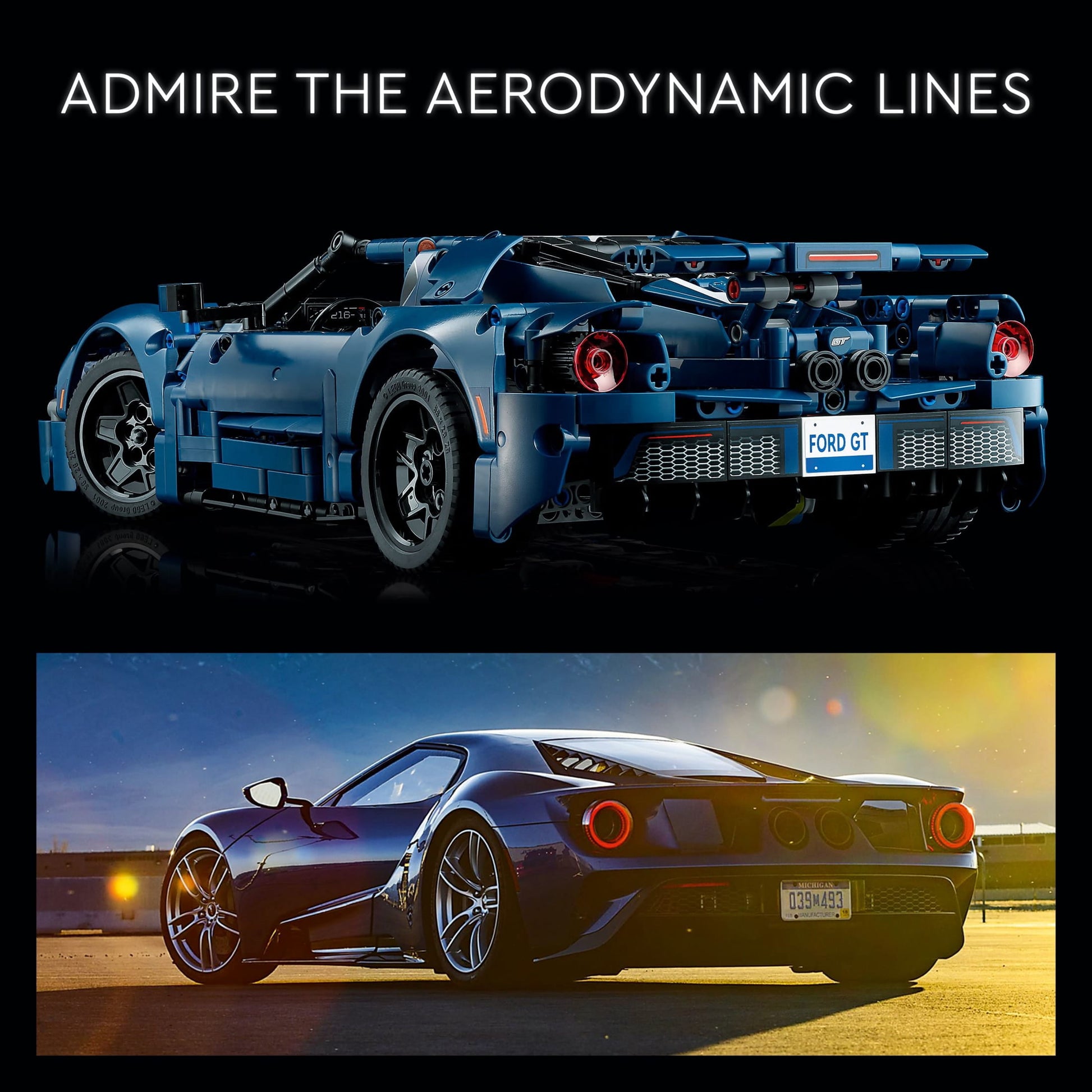 LEGO Technic 2022 Ford GT 42154 Car Model Kit for Adults to Build, 1:12 Scale Supercar,
