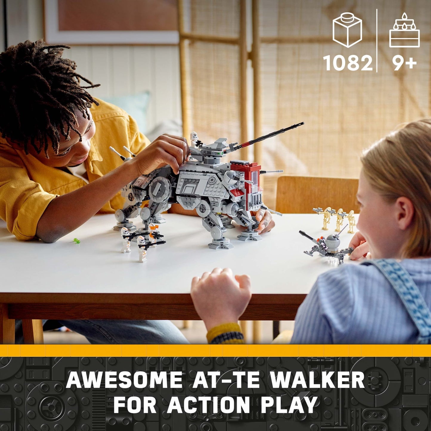 LEGO Star Wars AT-TE Walker 75337 Poseable Toy, Revenge of the Sith Set, Gift for Kids with 3