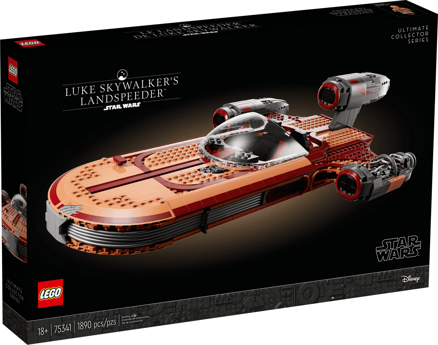 LEGO Star Wars UCS Building Set Luke Skywalker’s Landspeeder 1,890 Pieces.