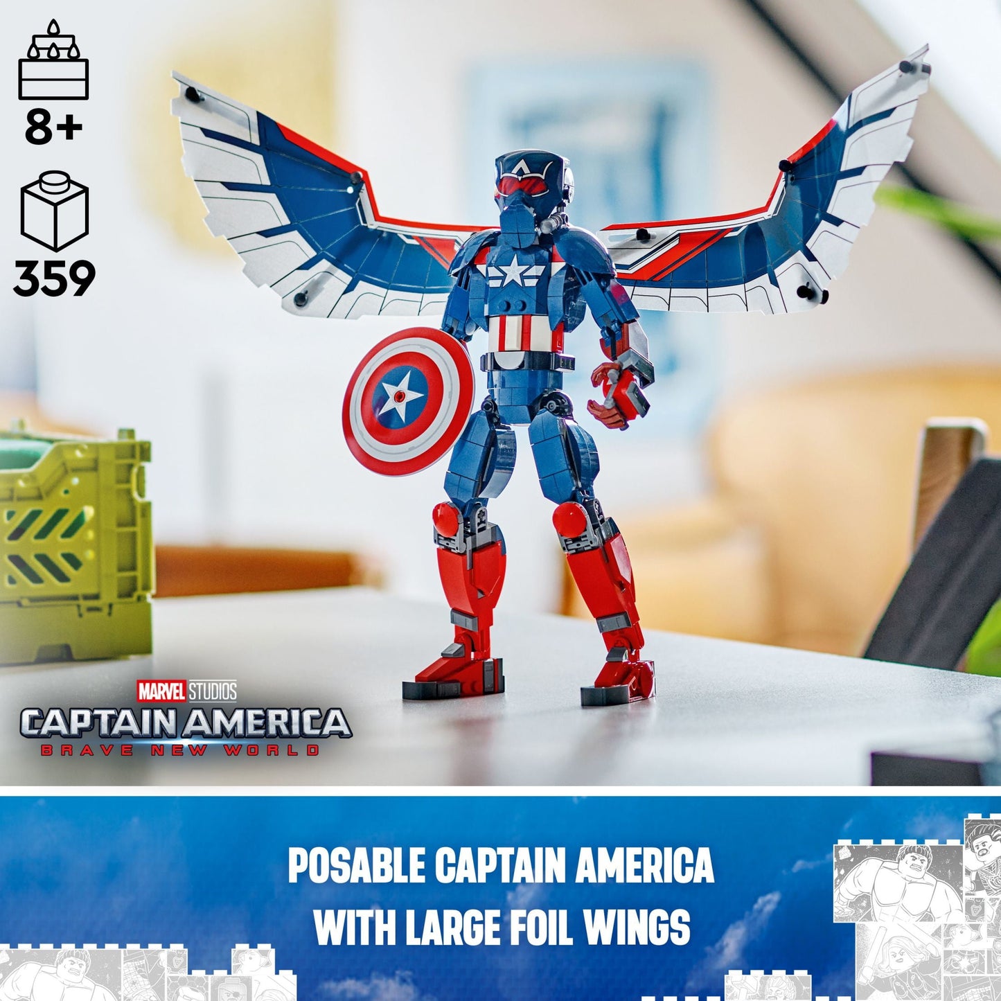LEGO Marvel New Captain America Construction Figure - Buildable Action Figure - Birthday Gift