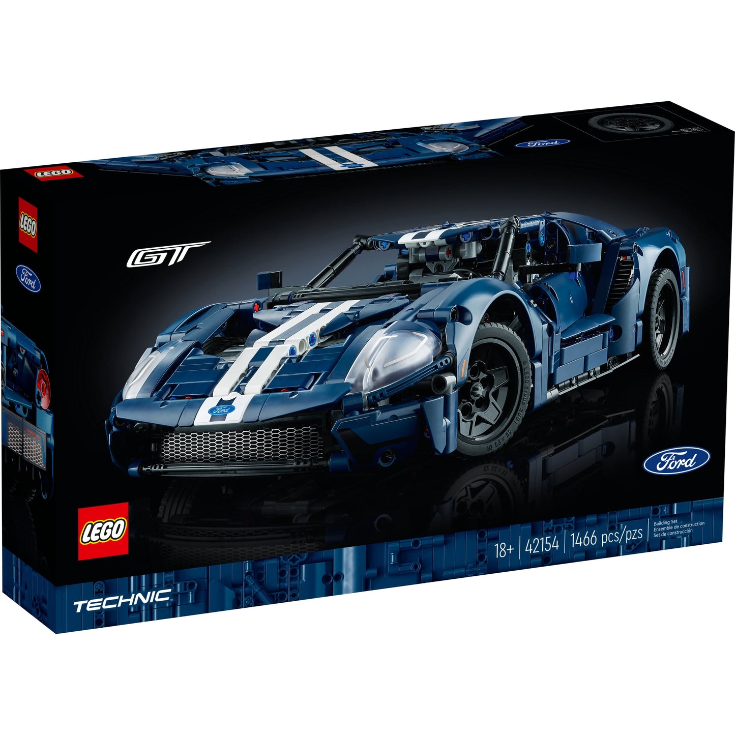 LEGO Technic 2022 Ford GT 42154 Car Model Kit for Adults to Build, 1:12 Scale Supercar,