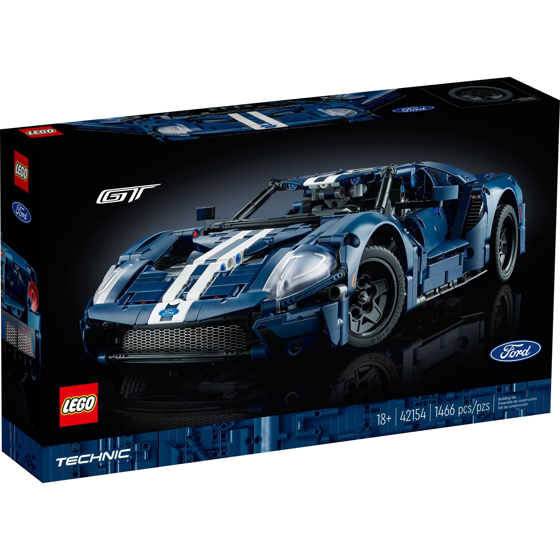 LEGO Technic 2022 Ford GT 42154 Car Model Kit for Adults to Build, 1:12 Scale Supercar,