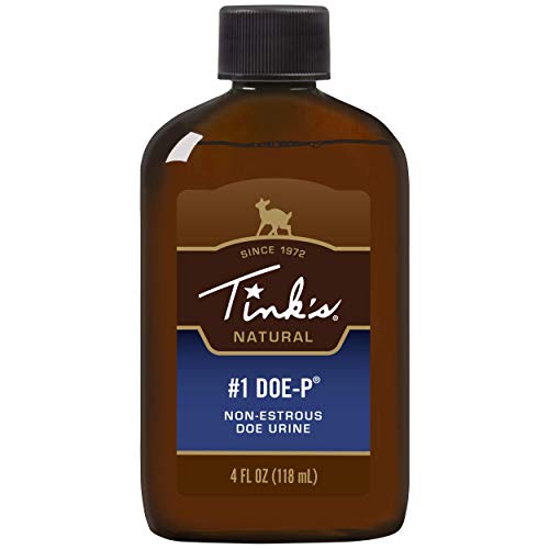 TINK'S #1 Doe-P Calming Deer Attractant | Liquid Non-Estrous Doe Urine Scent for Hunting (4 fl oz) - Superior & Long Lasting Doe Urine Hunting Scents - Hunting Lure/Attractant - Advanced Deer Lure