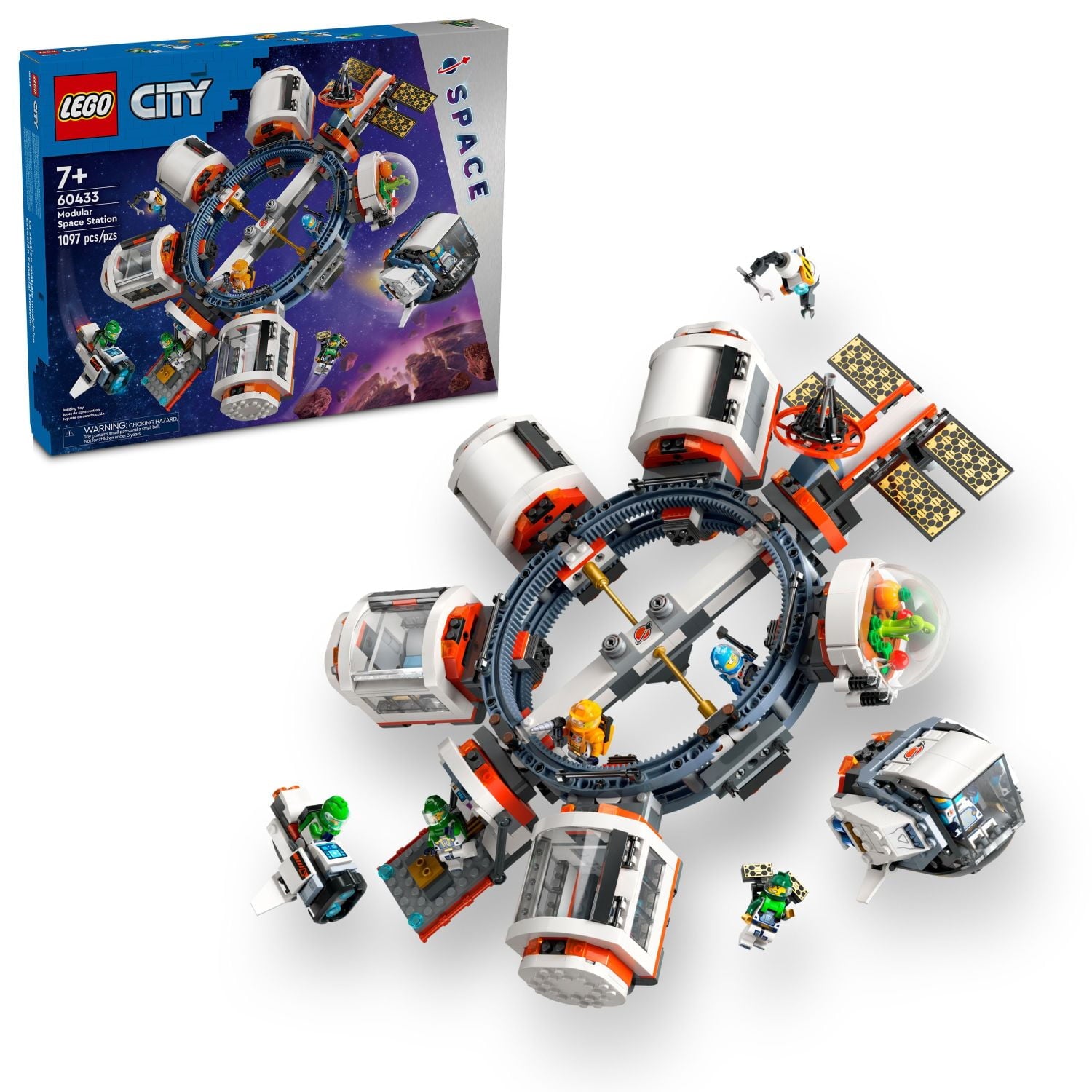 LEGO City Modular Space Station STEM Toy, Modular Exploration Science Toy with 6 Astronaut