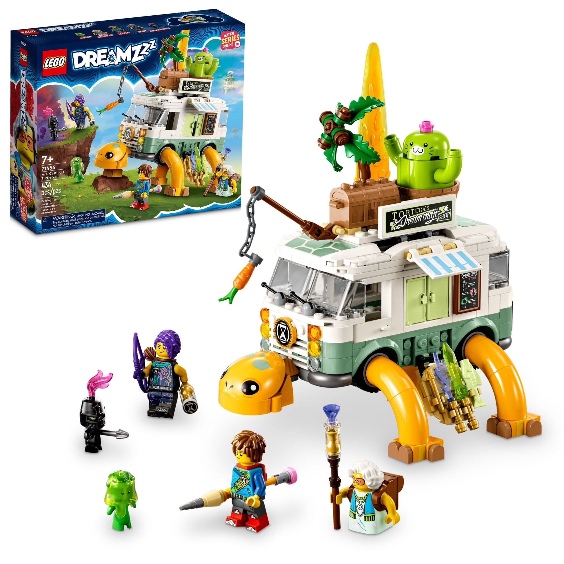 LEGO DREAMZzz Mrs. Castillo’s Turtle Van, 2-in-1 Building Toy Vehicle Playset for Kids, Boys,