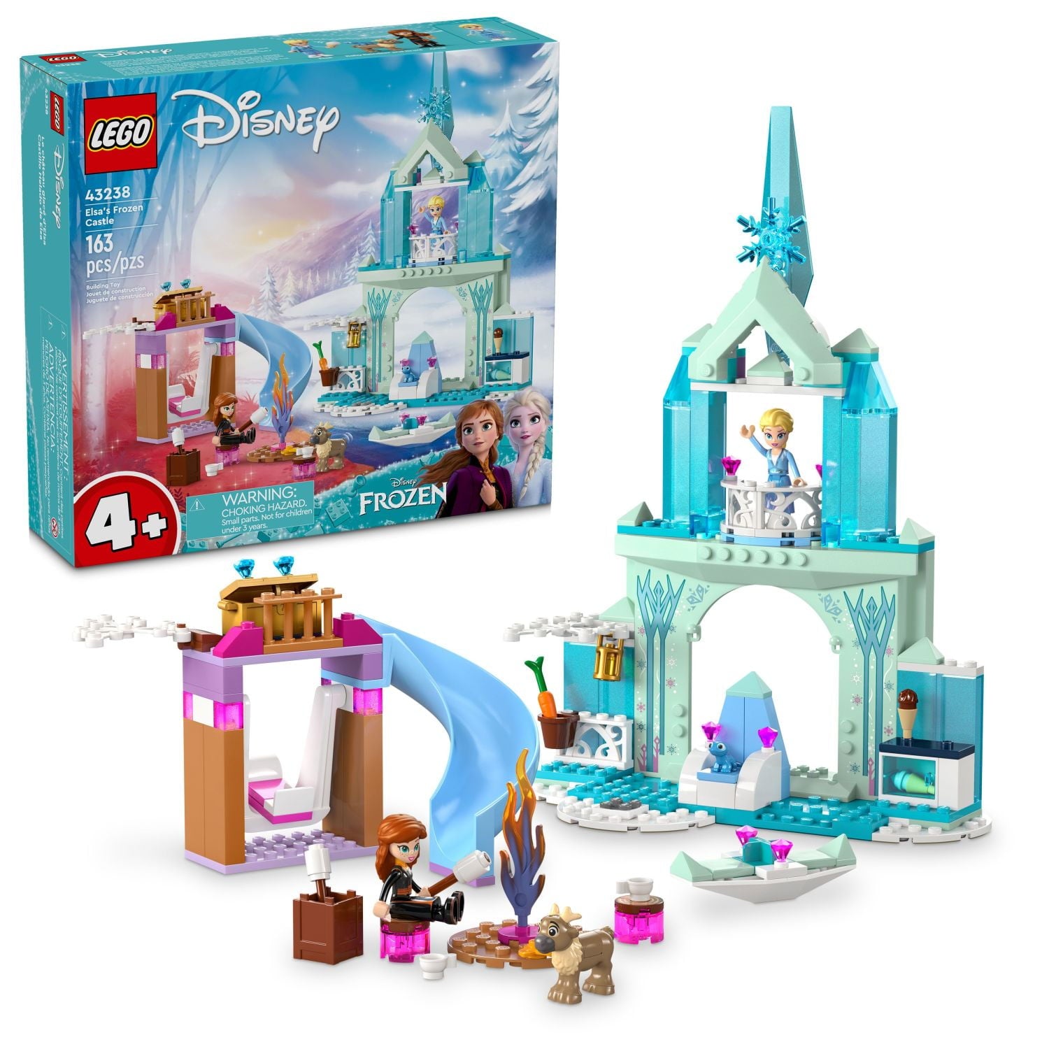 LEGO Disney Frozen Elsa’s Frozen Princess Castle Toy Set for Kids, Includes Elsa and Anna