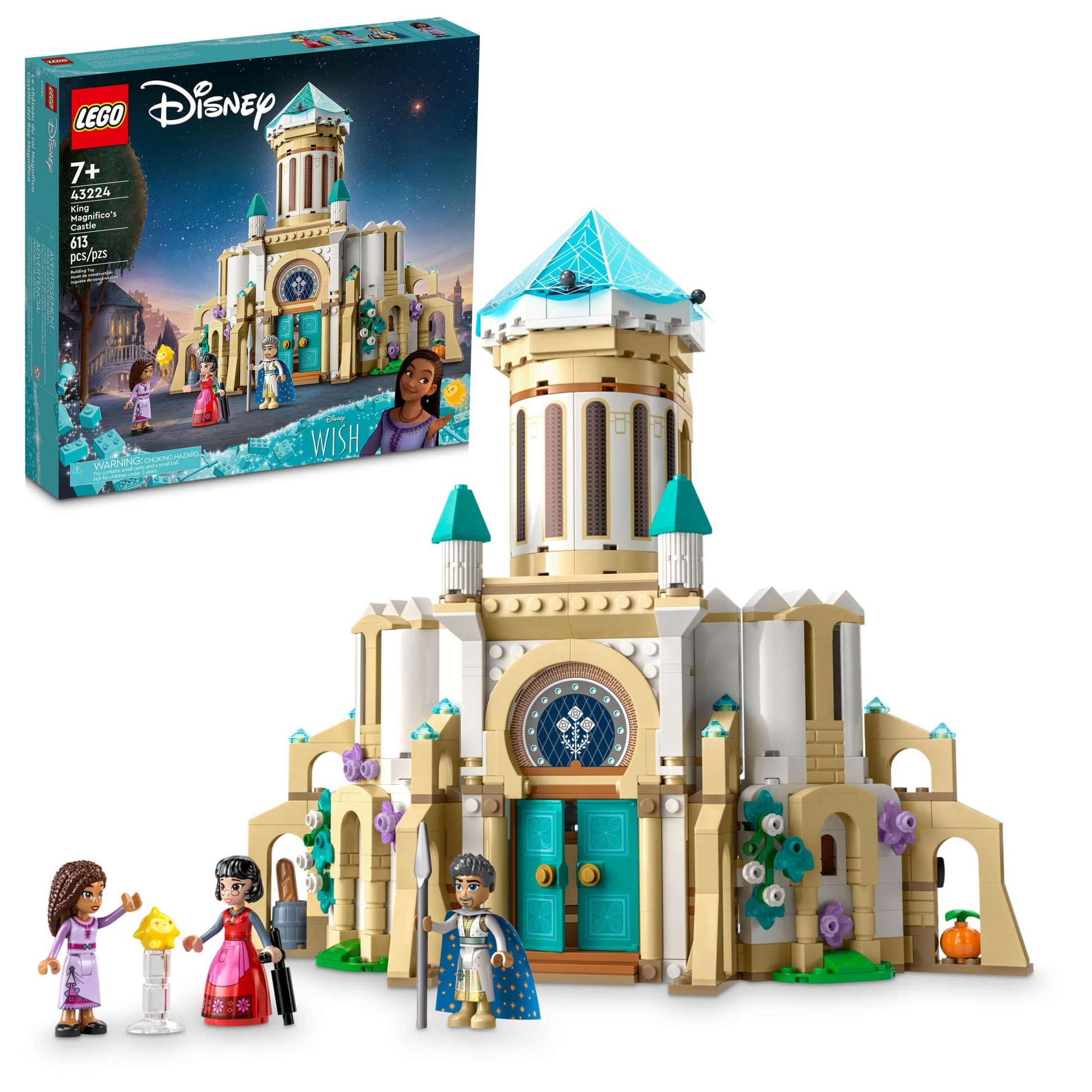 LEGO Disney Wish: King Magnifico’s Castle 43224 Building Toy Set, A Collectible Set for Kids