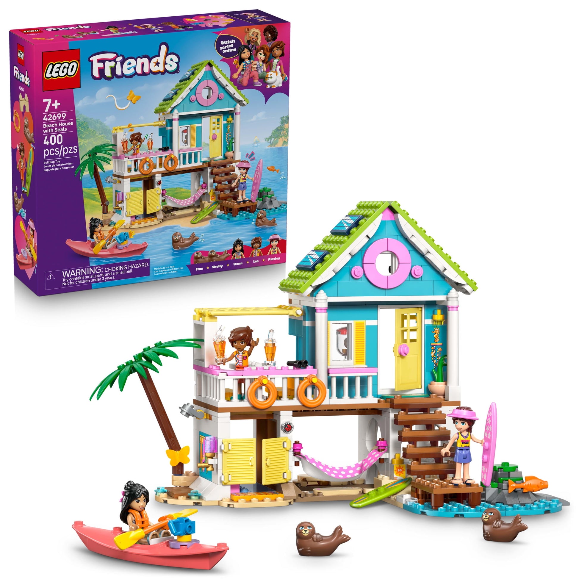 LEGO Friends Beach House with Seals Building Toy for Girls & Boys