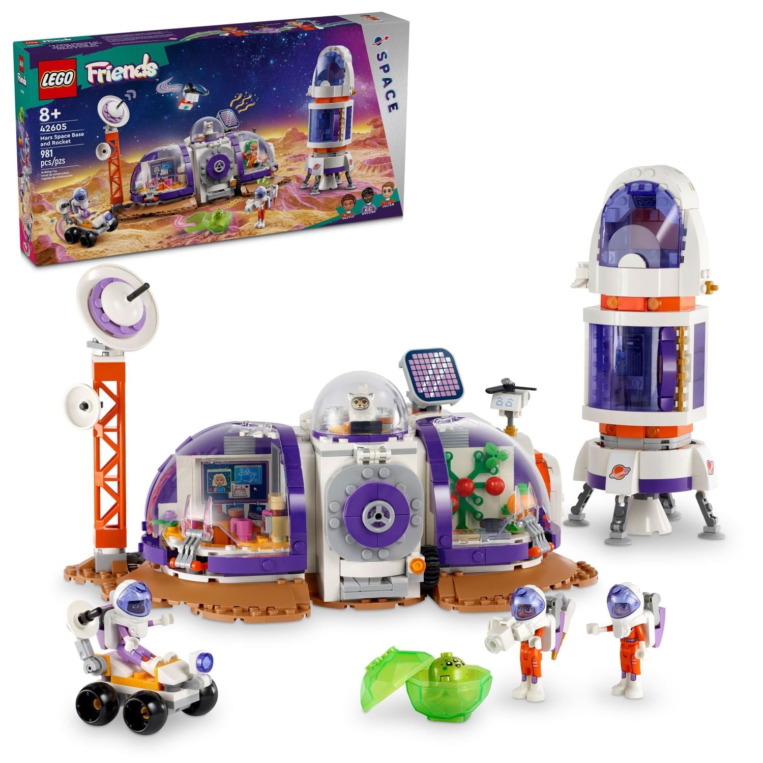 LEGO Friends Mars Space Base and Rocket Set, Science Toy for Pretend Play with 3 Mini-Dolls